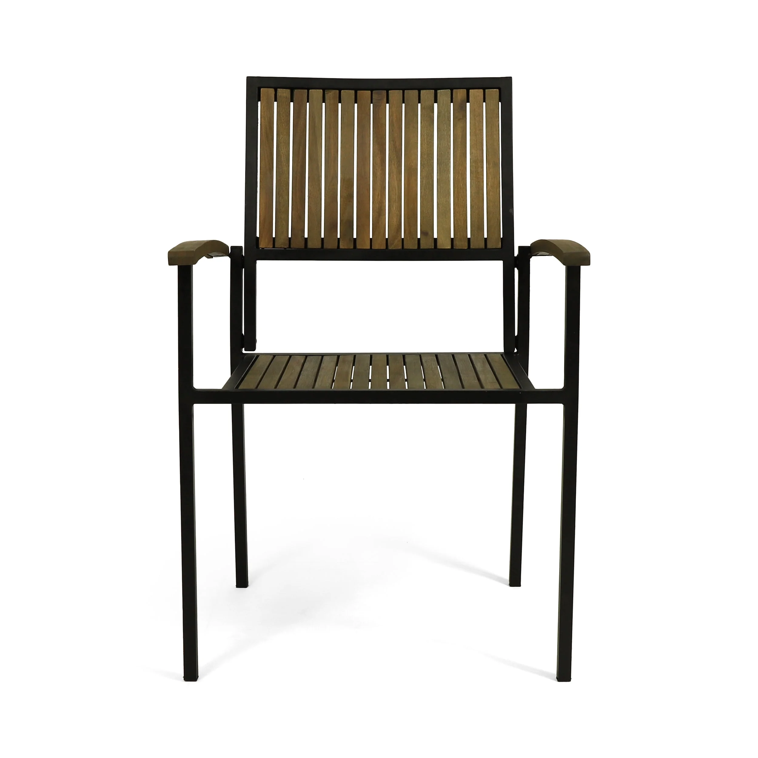 7 PCS Outdoor Dining Set for 6 with Acacia Wood and Iron - Image 8
