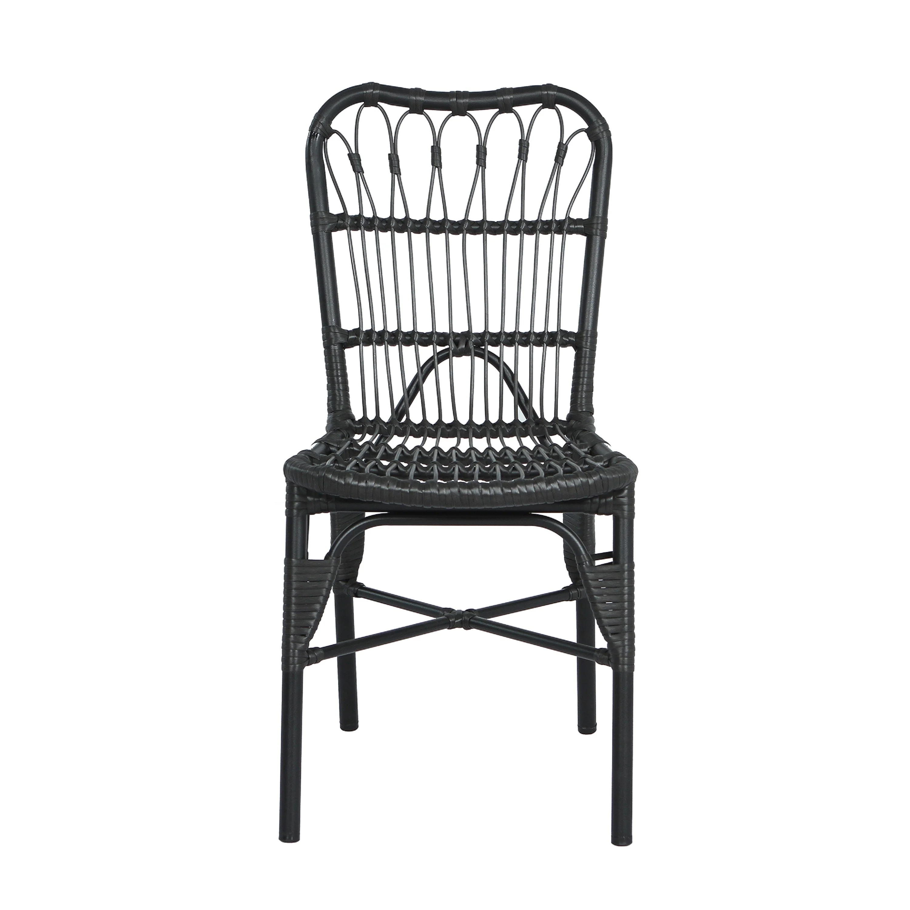 7 PCS Outdoor Dining Set for 6 with Acacia Wood Top & Rattan Chairs - Image 7