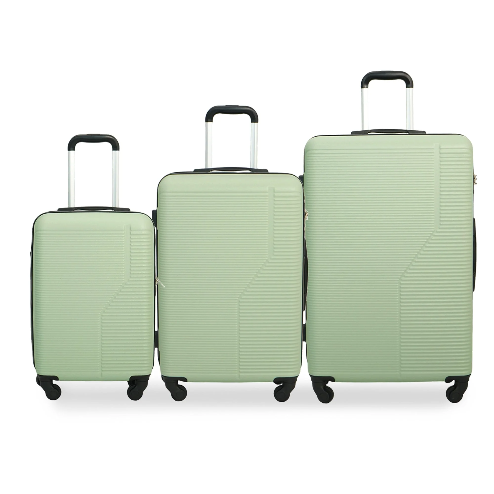 7-Piece ABS Lightweight & Durable Luggage Set in Green - Image 2