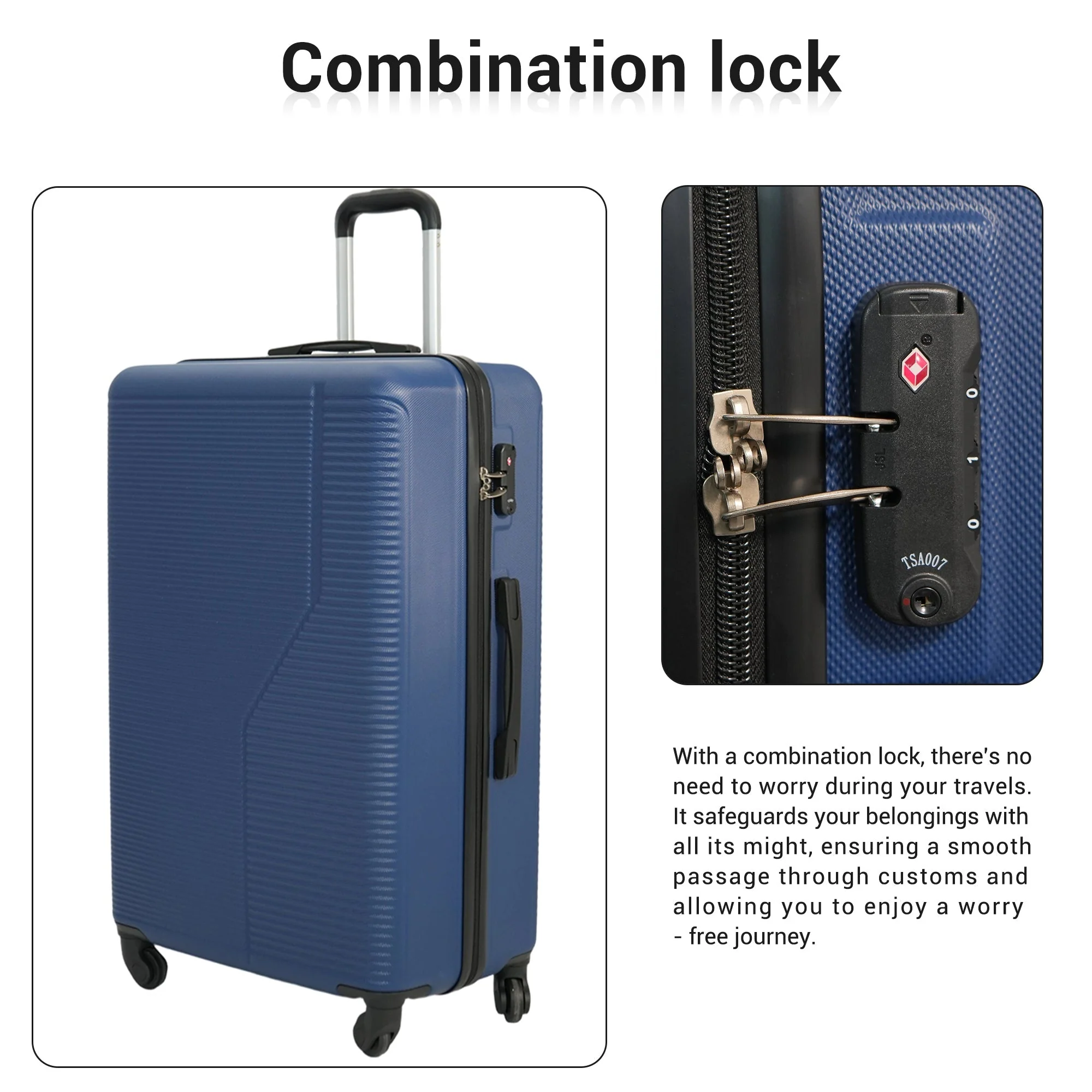 7-Piece ABS Luggage Set with Spinner Wheels and TSA Lock - Image 5