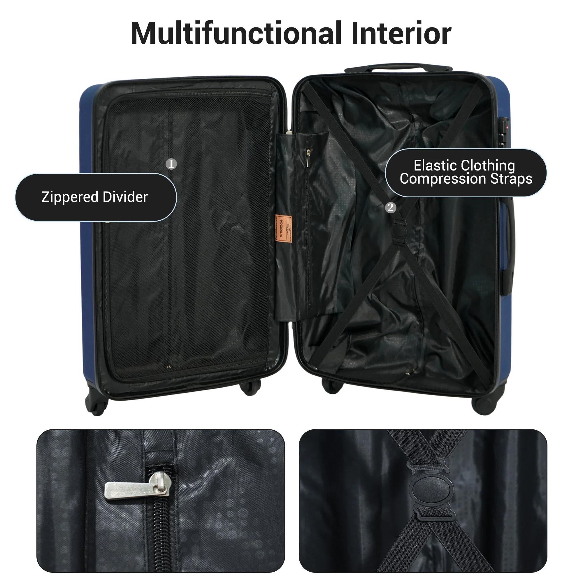 7-Piece ABS Luggage Set with Spinner Wheels and TSA Lock - Image 6