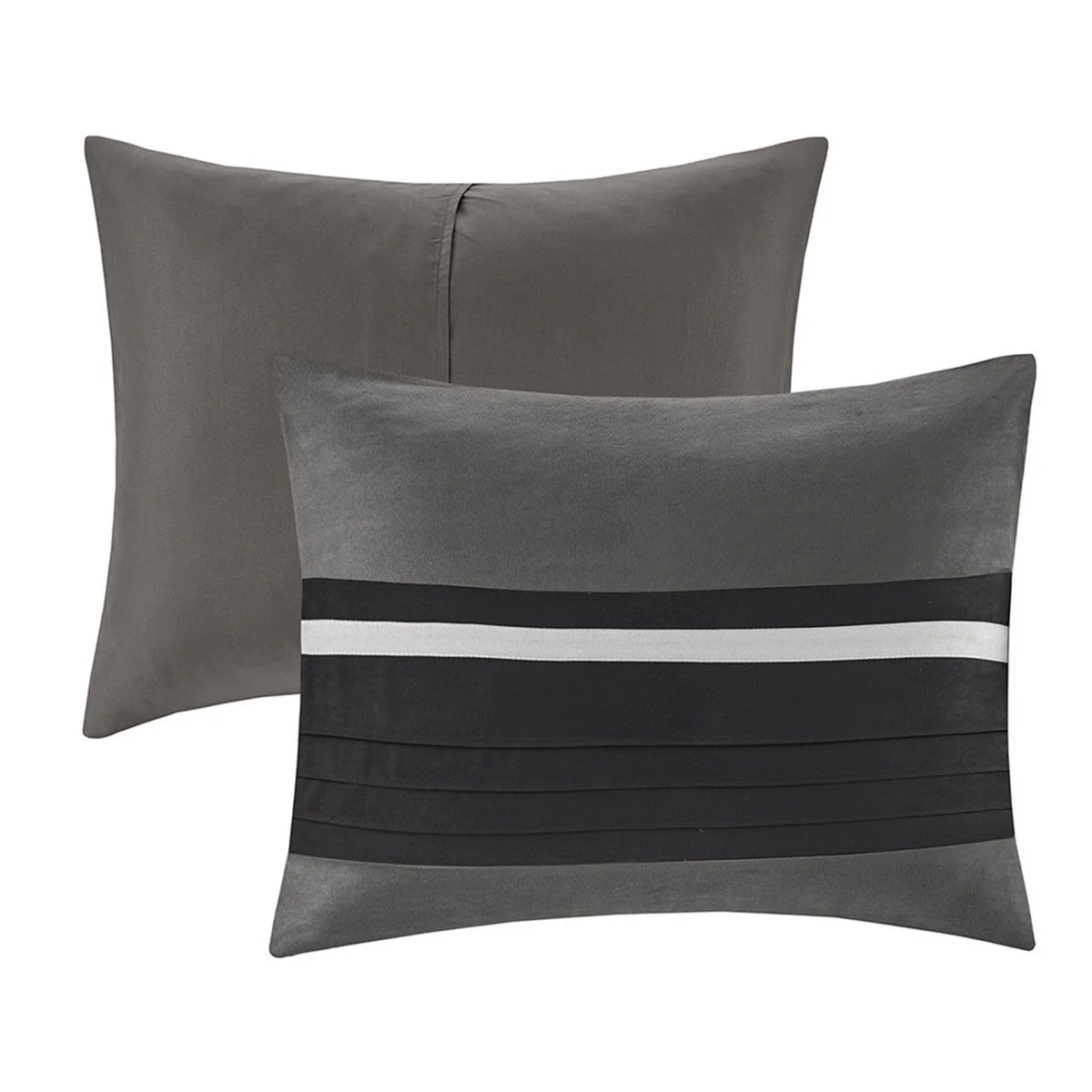7 Piece Faux Suede Comforter Set Black California King - Image 12