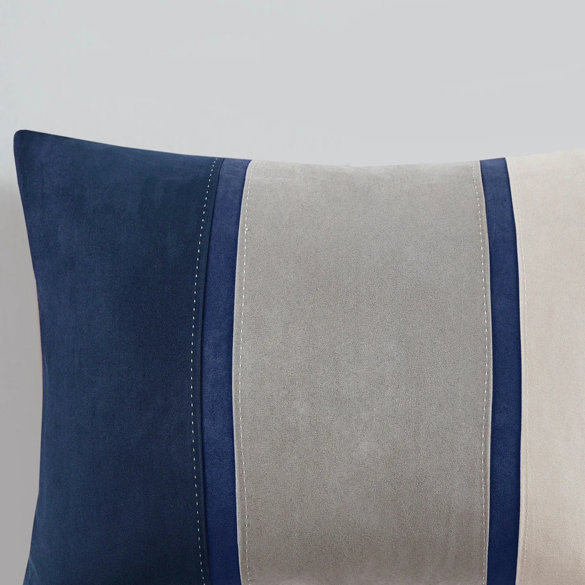 7 Piece Faux Suede Comforter Set Blue King - Image 15