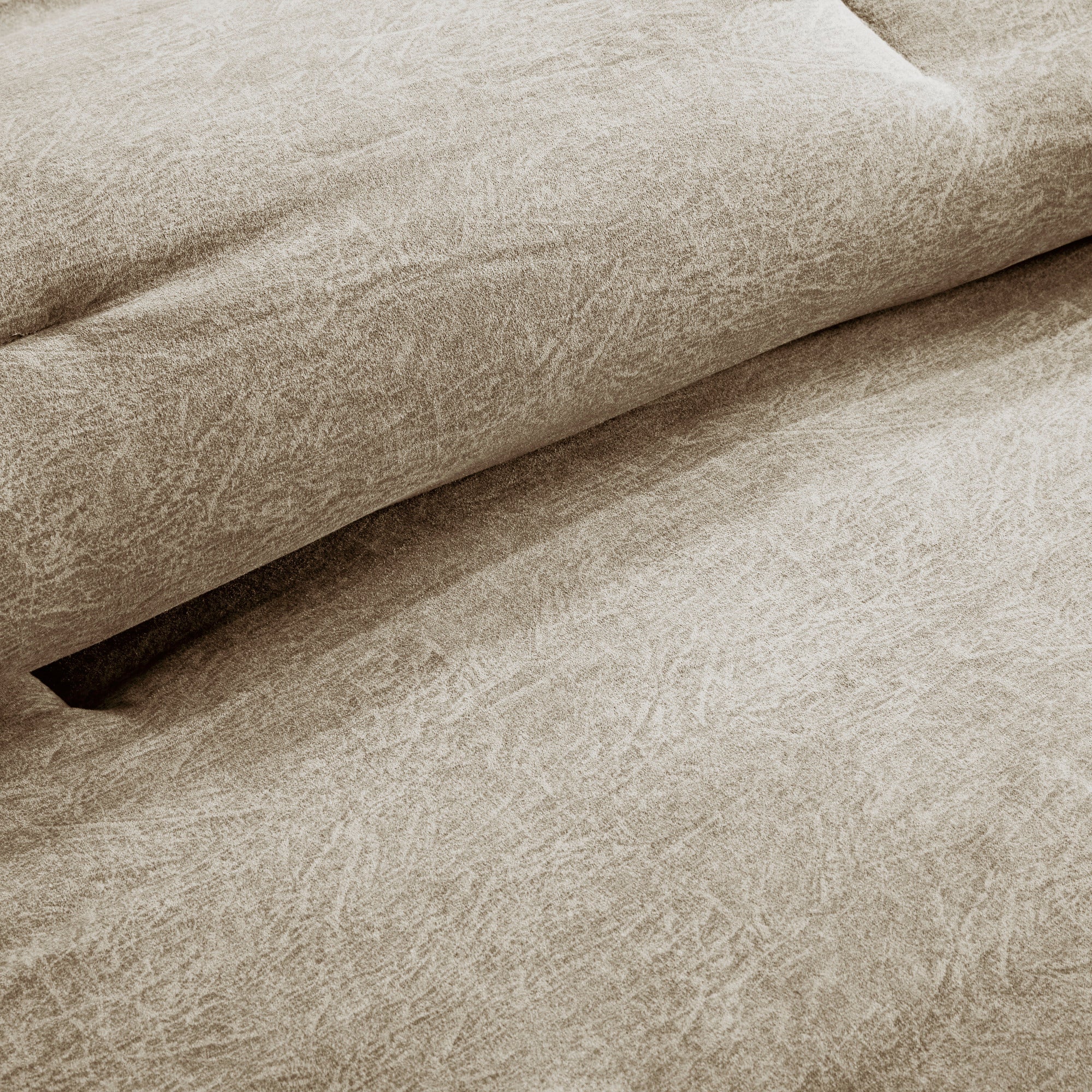 7 Piece Faux Suede Comforter Set Tan King - Image 8