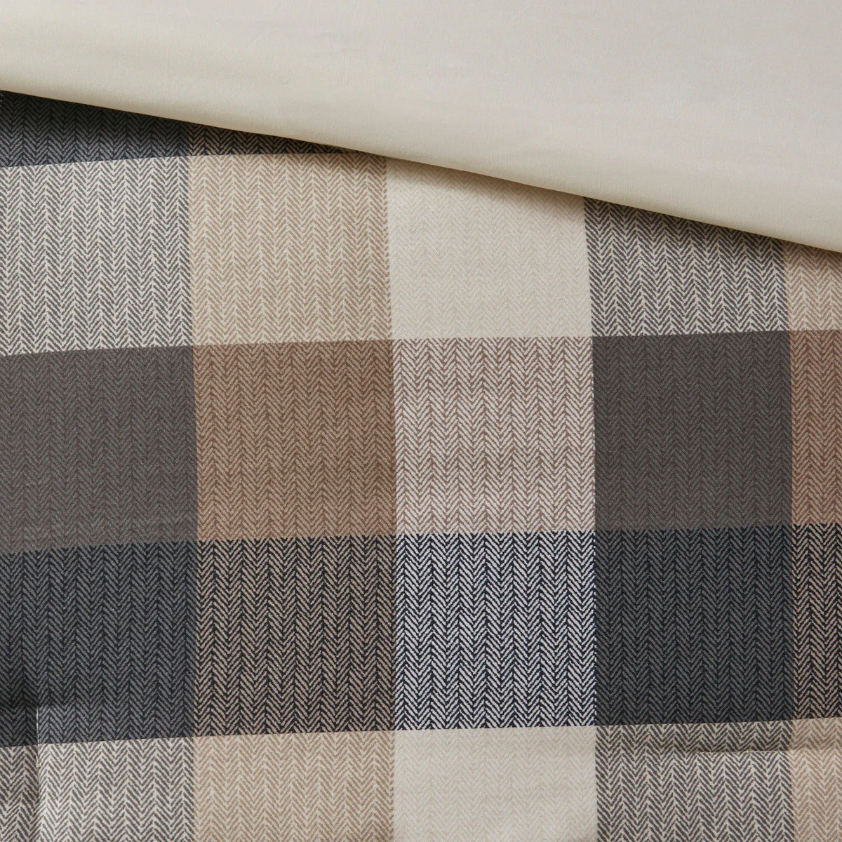 7 Piece Herringbone Comforter Set Neutral Queen - Image 3