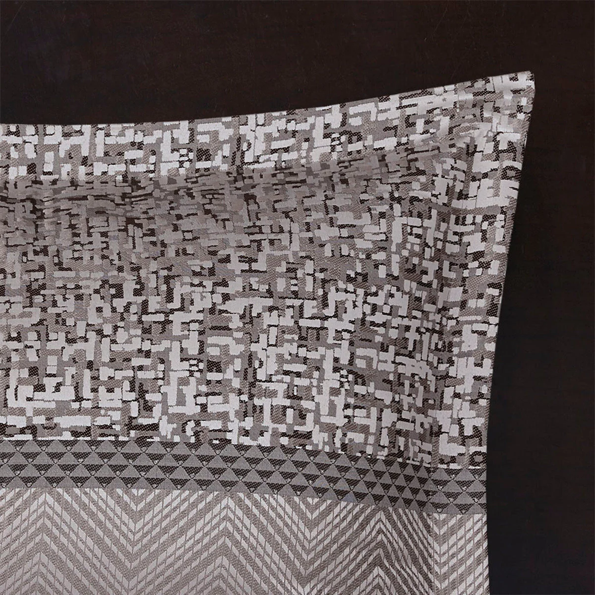 7 Piece Jacquard Comforter Set Grey/Taupe King - Image 8