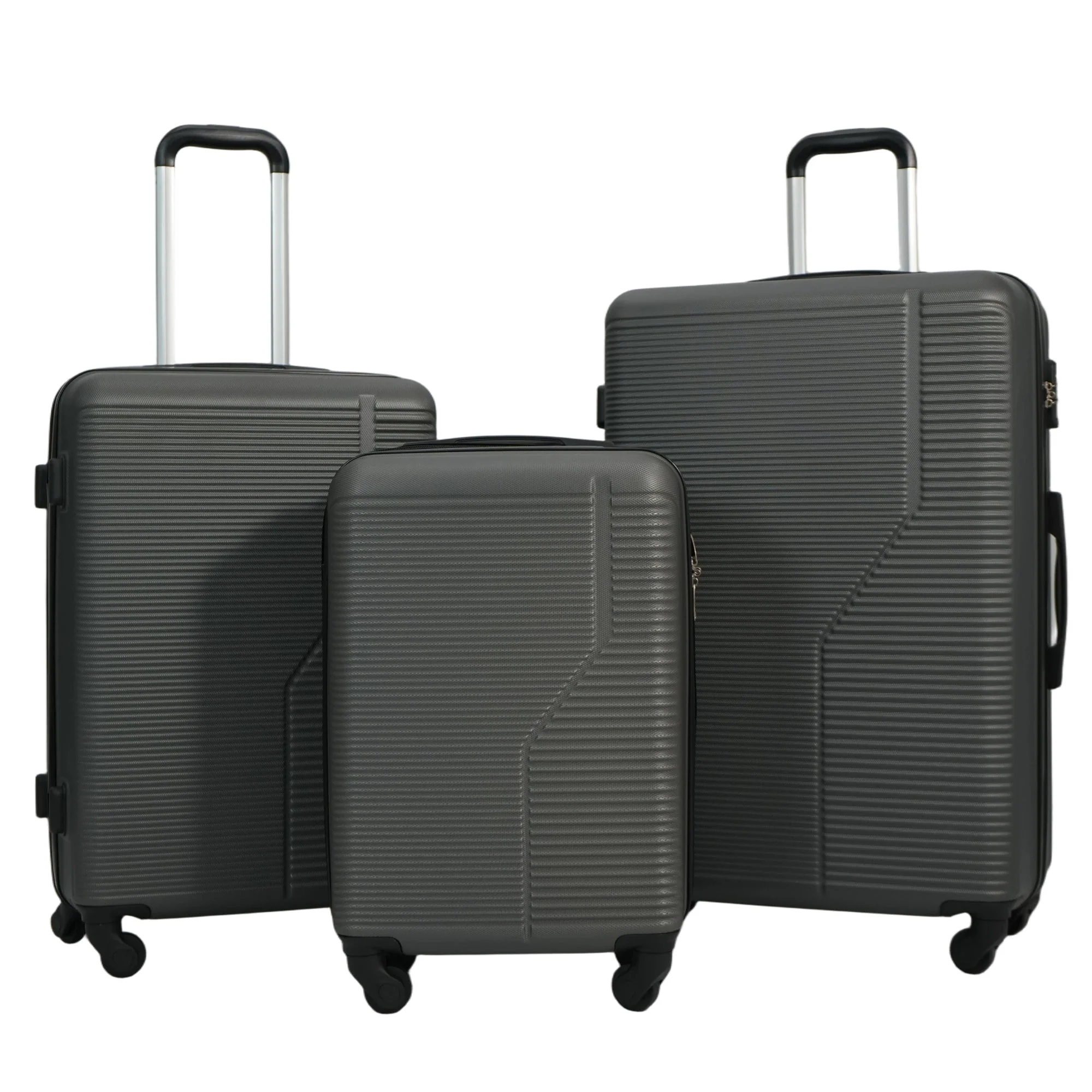 7-Piece Luggage Set ABS Lightweight & Durable Suitcase with Spinner Wheels TSA Lock (20/24/28) Dark Grey - Image 2