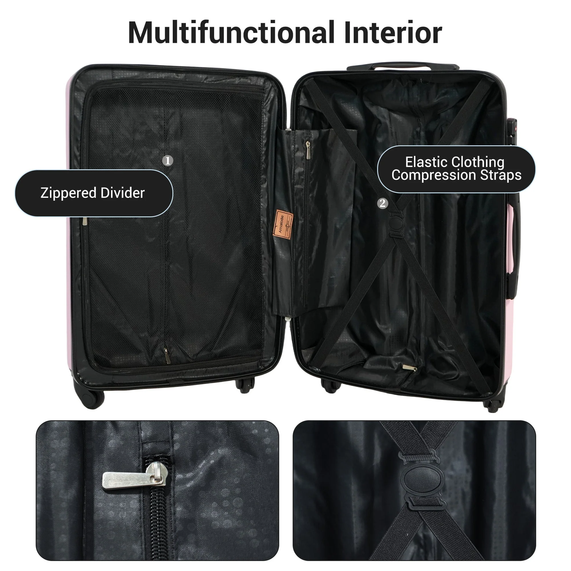 7-Piece Luggage Set ABS Lightweight & Durable with Spinner Wheels - Image 6