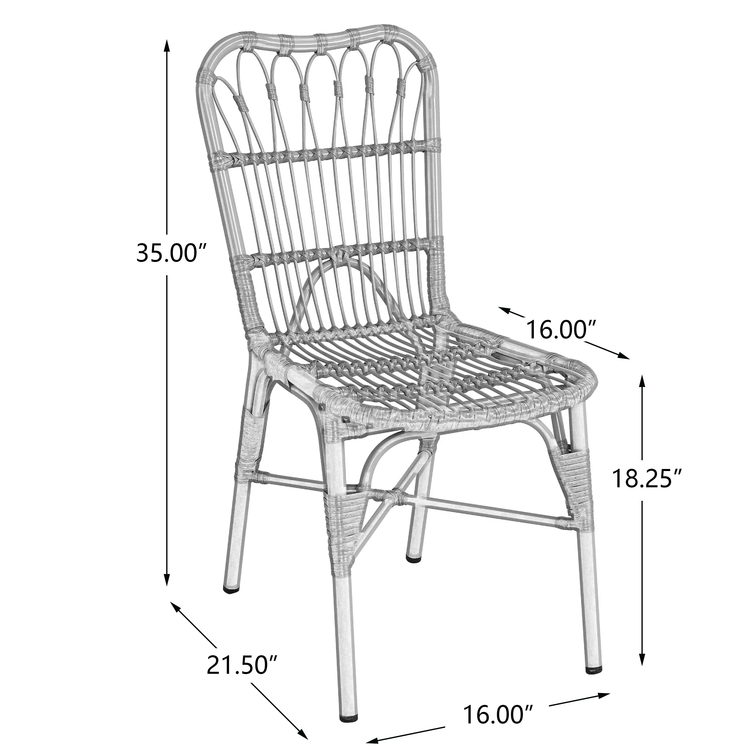 7-Piece Outdoor Dining Set for 6 with Acacia Wood Table & Rattan Chairs - Image 6