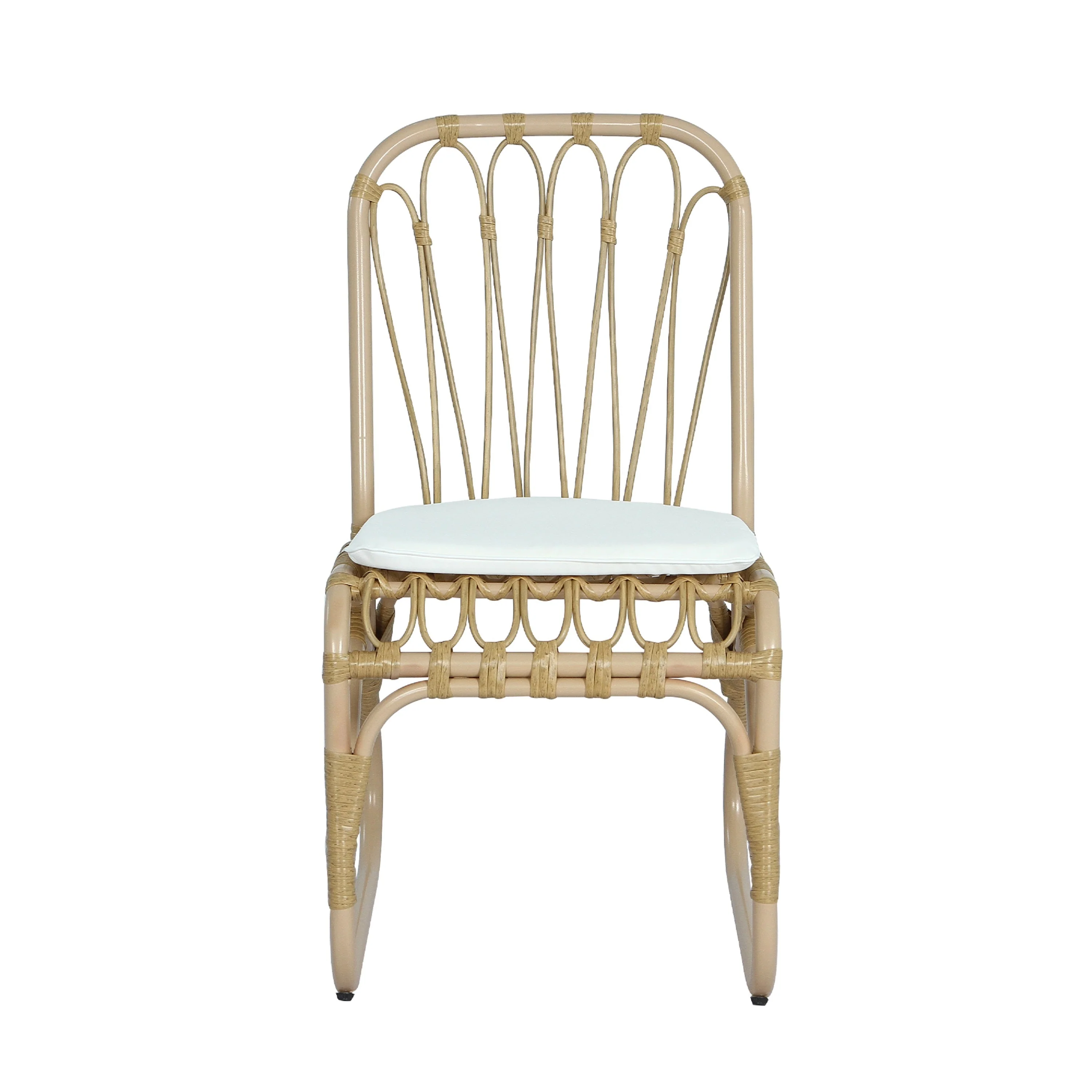 7-Piece Outdoor Dining Set for 6 with Acacia Wood Top & Rattan Chairs - Image 7