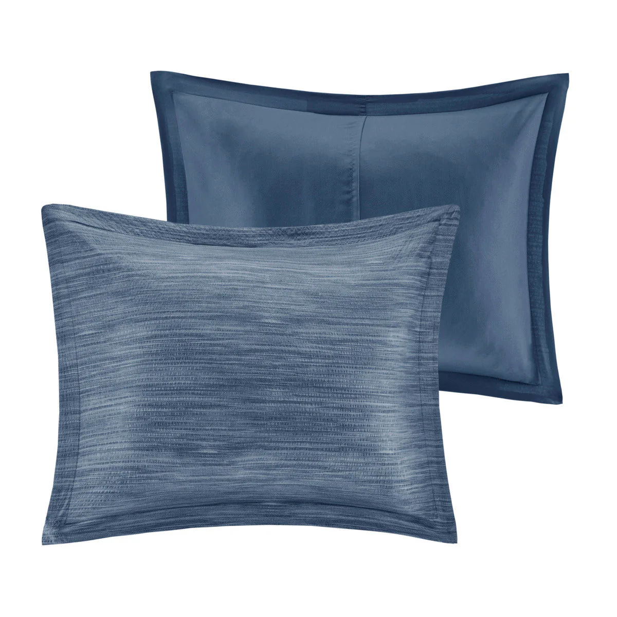 7 Piece Printed Seersucker Comforter Set Navy Queen - Image 10