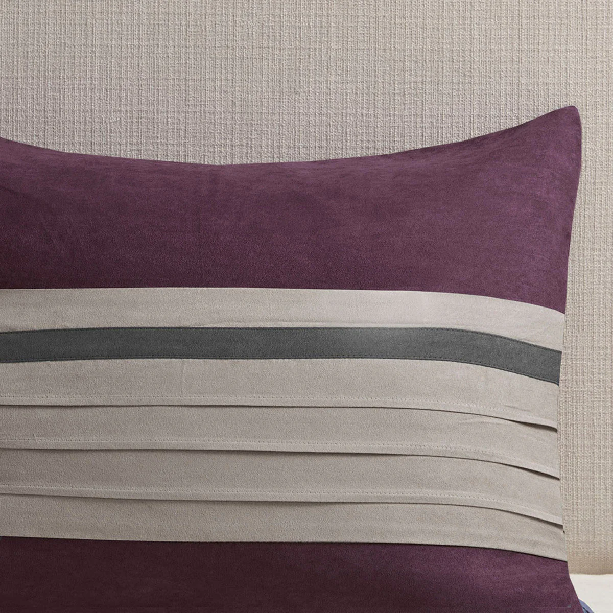 7 Piece Purple Faux Suede Comforter Set Full - Image 9