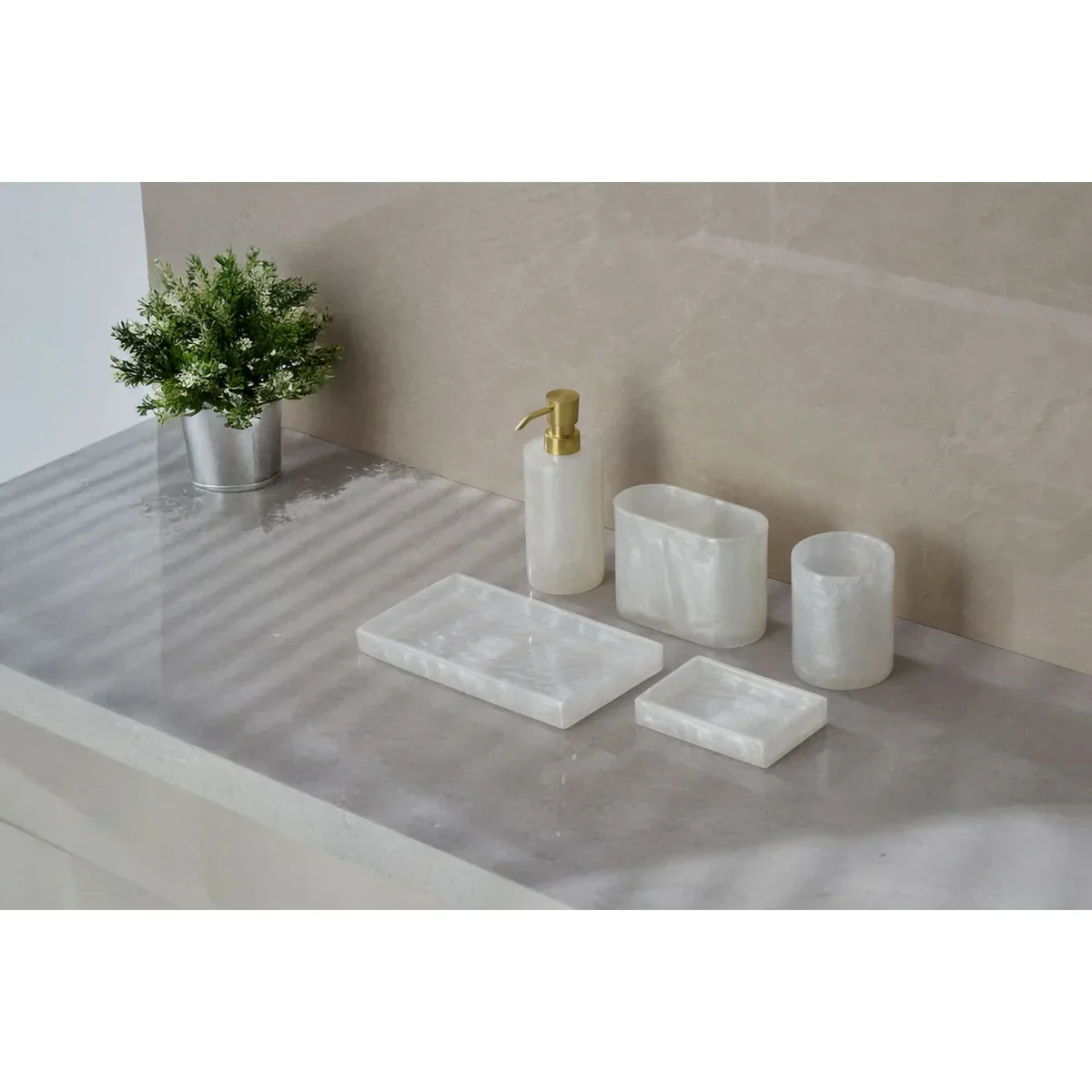 7-Piece Resin Bathroom Accessories Set - Image 21