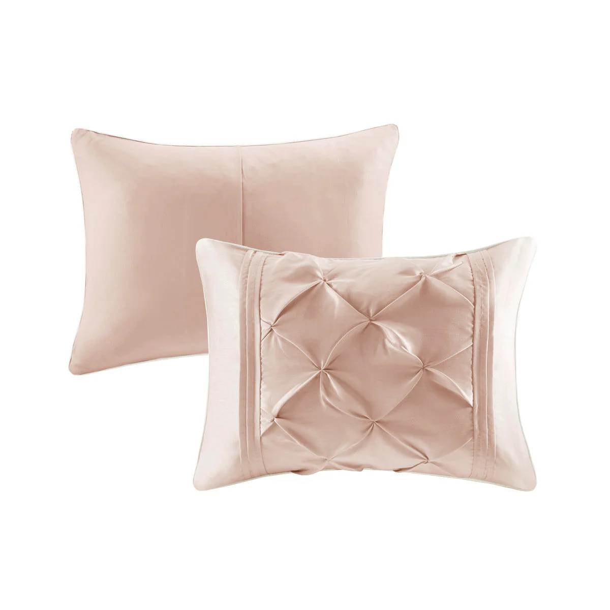 7 Piece Tufted Comforter Set Blush Full - Image 2