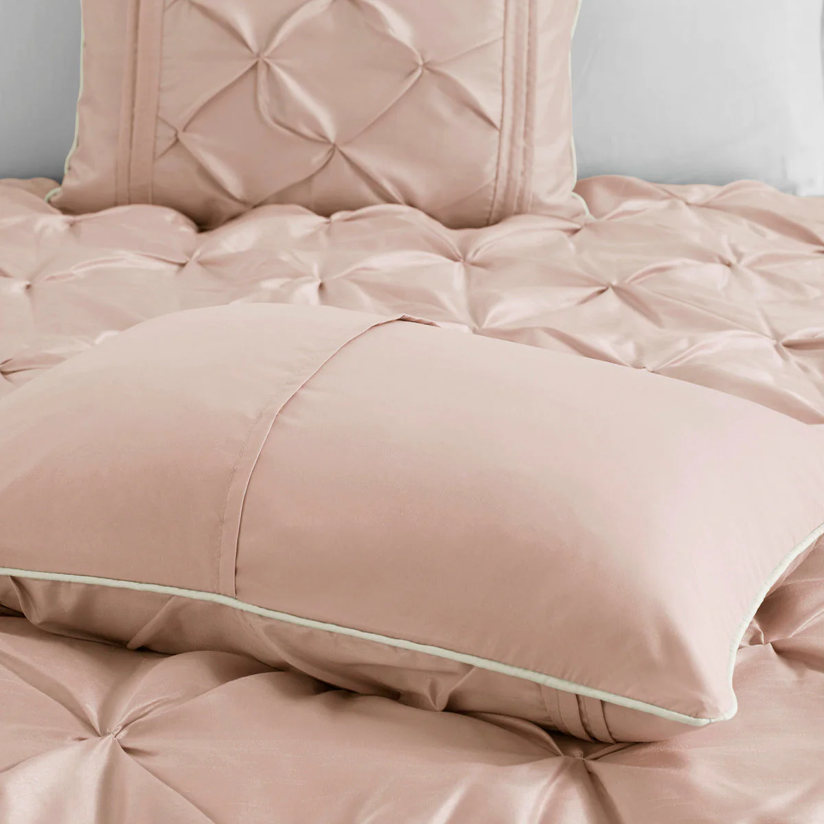 7 Piece Tufted Comforter Set Blush King - Image 13