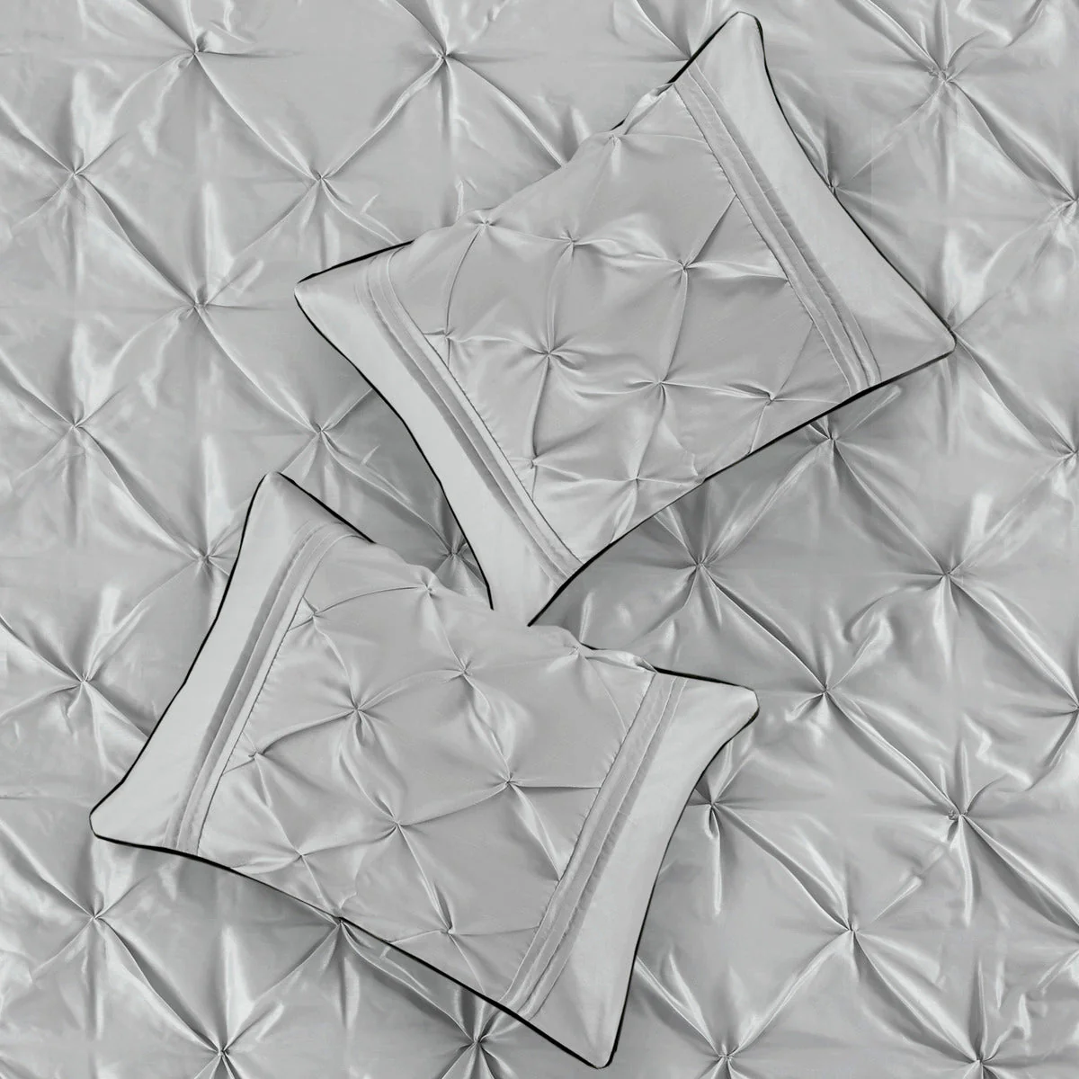 7 Piece Tufted Comforter Set Grey King - Image 3