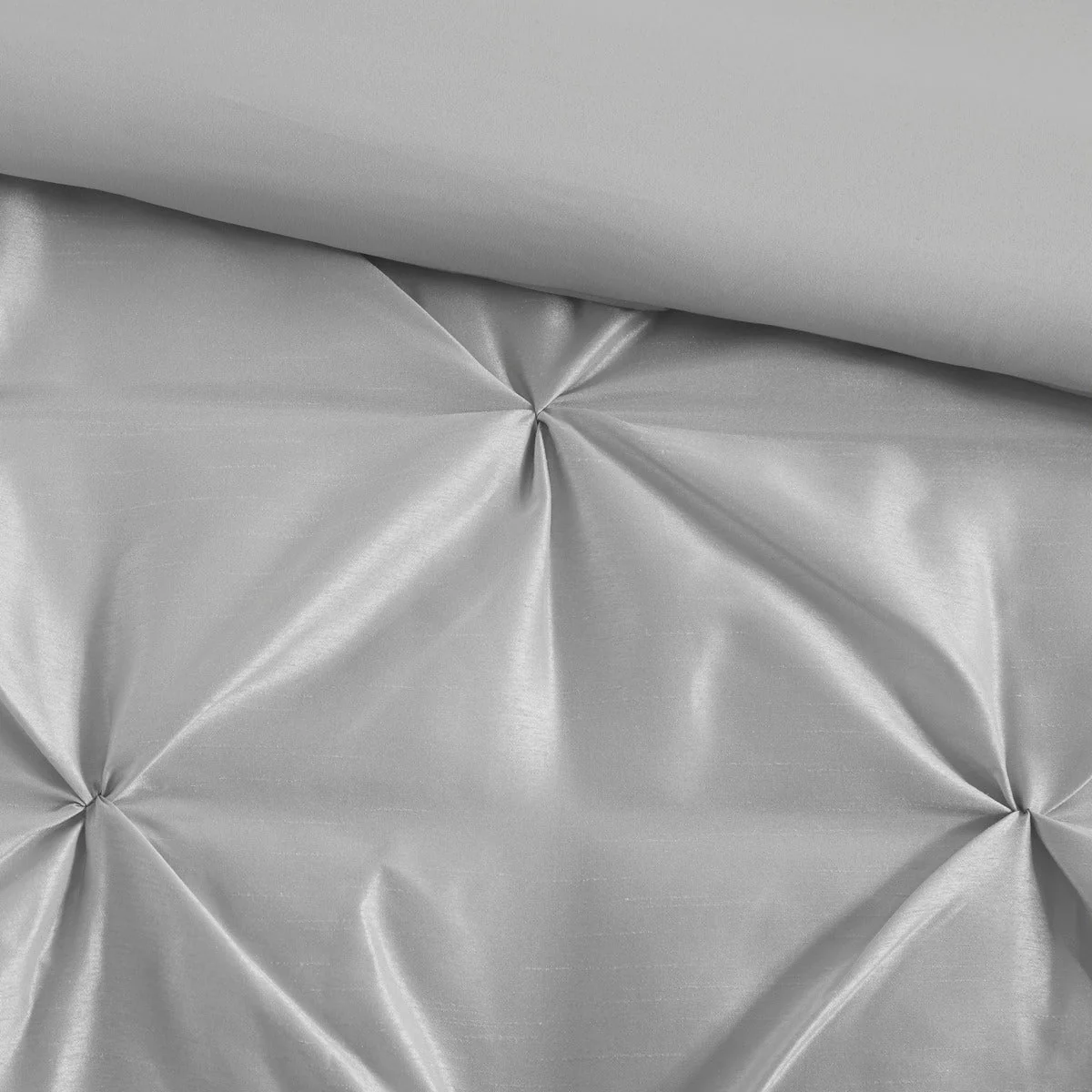 7 Piece Tufted Comforter Set Grey Queen - Image 9