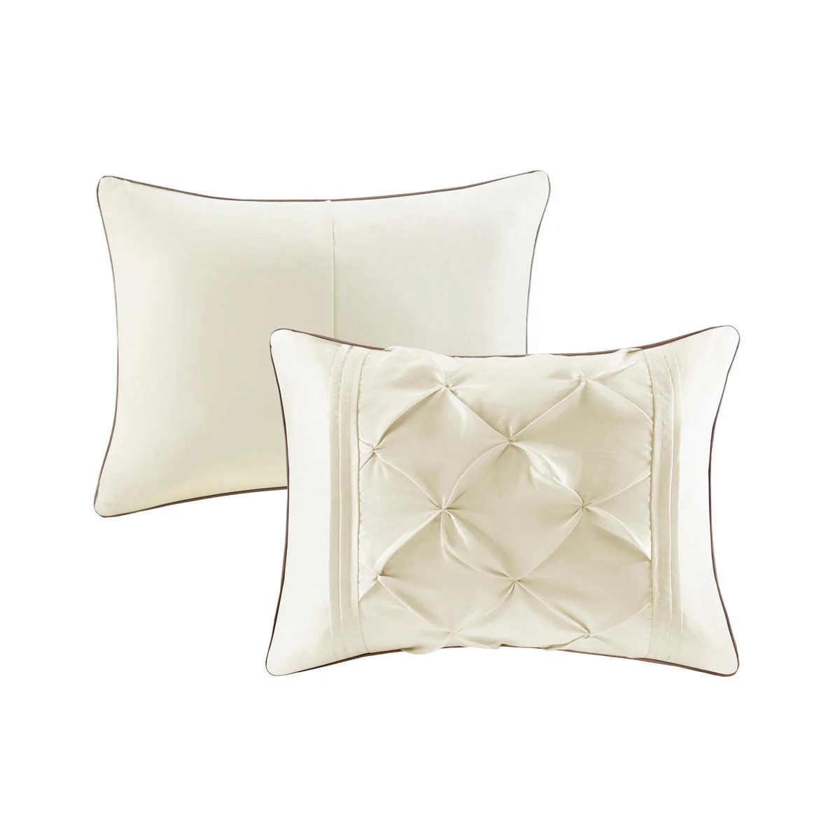 7 Piece Tufted Comforter Set Ivory Full - Image 3