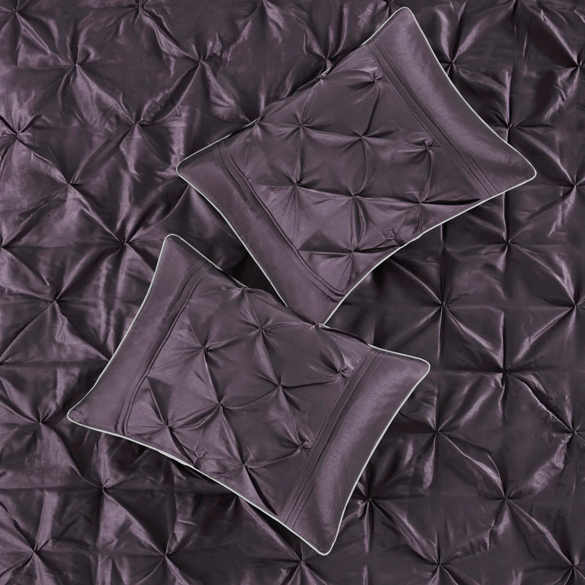 7 Piece Tufted Comforter Set Plum California King - Image 2