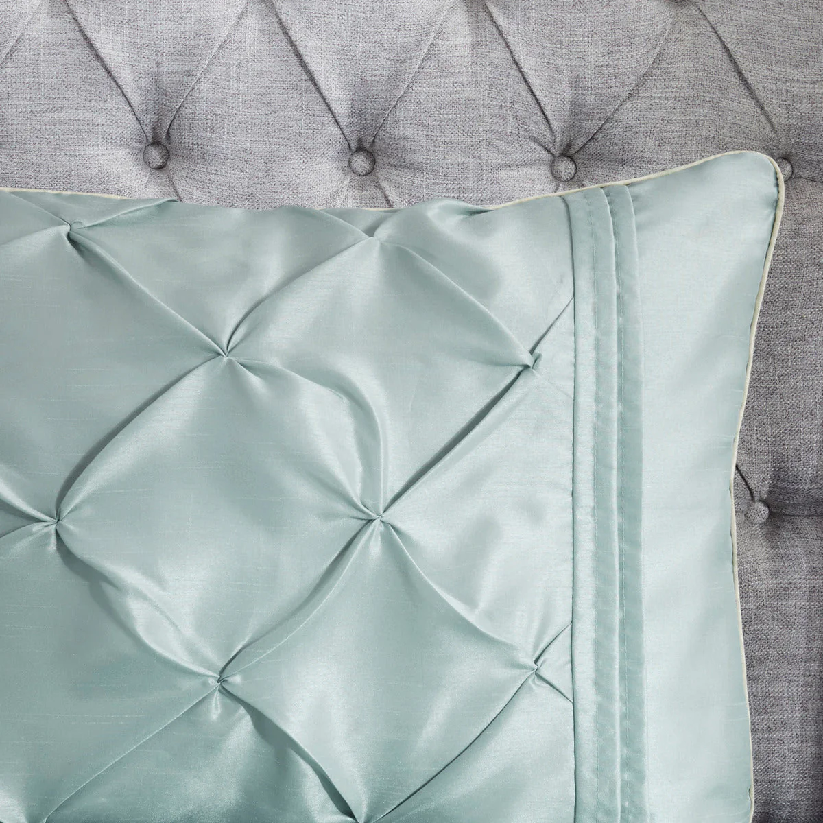 7 Piece Tufted Comforter Set Seafoam California King - Image 9