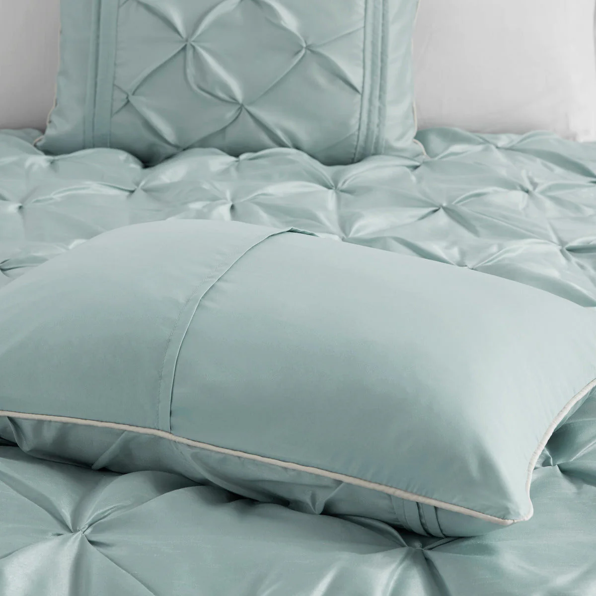 7 Piece Tufted Comforter Set Seafoam King - Image 12