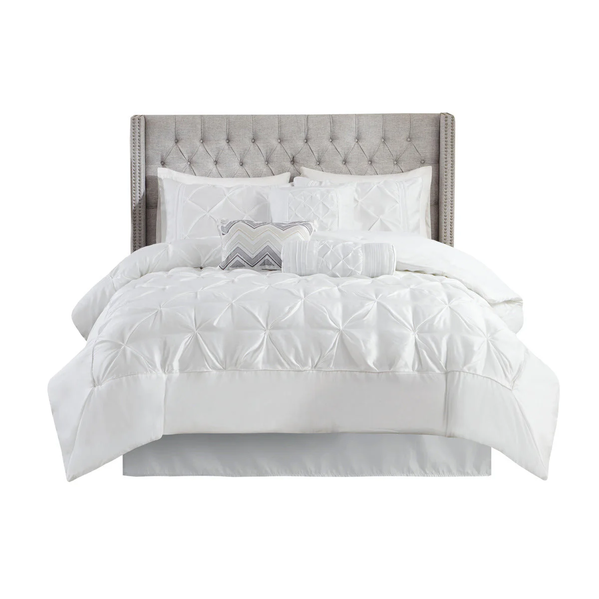 7 Piece Tufted Comforter Set White - Image 11