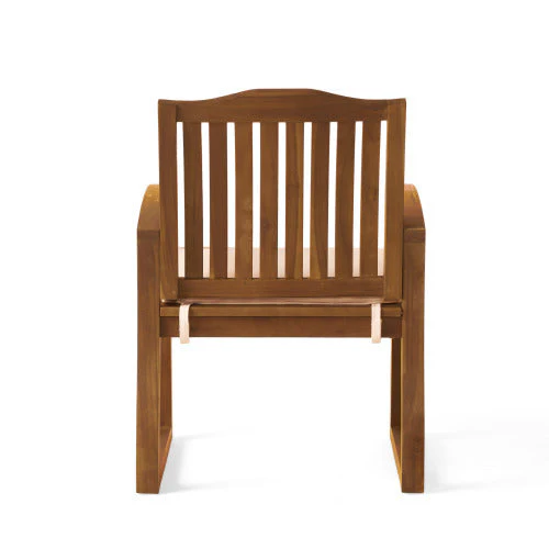 7 Pieces Acacia Wood Outdoor Dining Set with Cream Cushions - Image 9