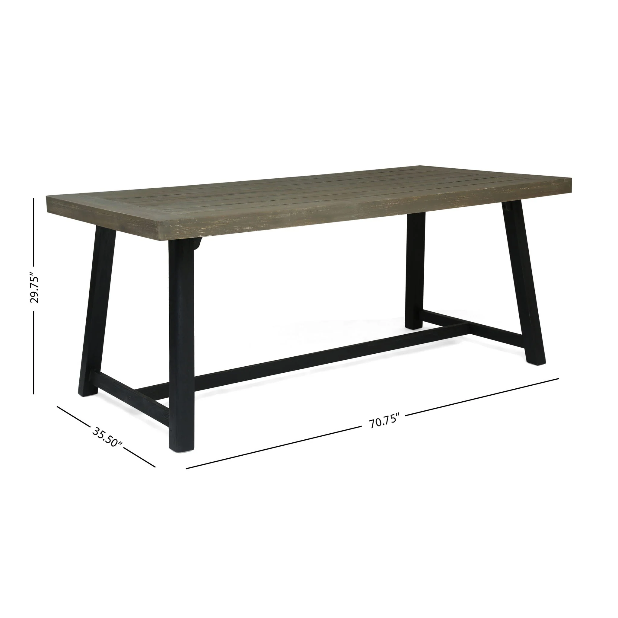 7 Pieces Modern Outdoor Dining Set with Acacia Wood Table and Chairs - Image 4