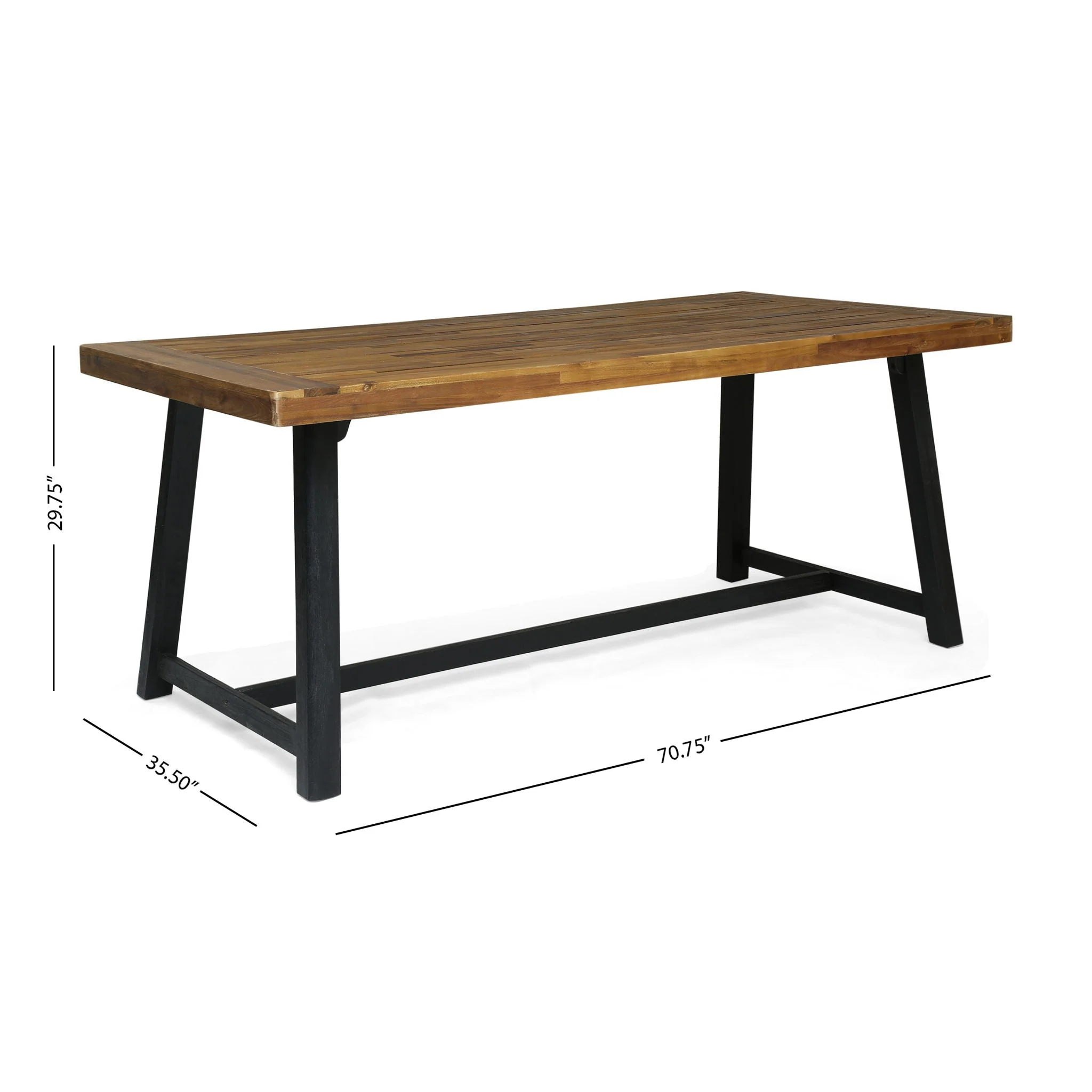 7 Pieces Modern Outdoor Dining Set with Acacia Wood Table and Chairs - Image 7