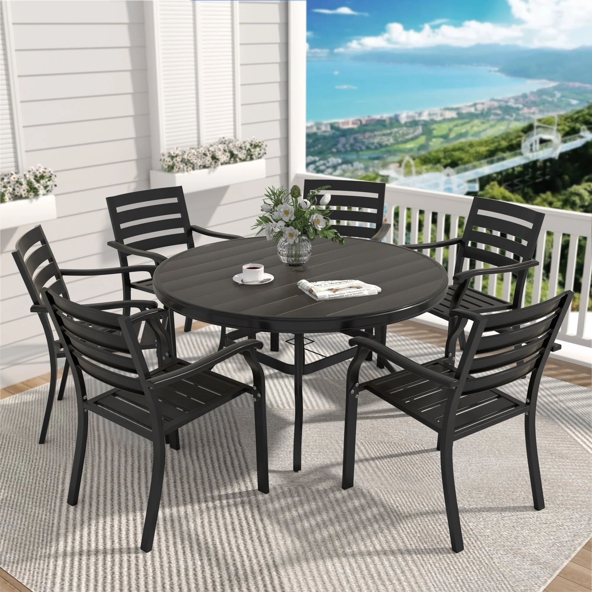 7 Pieces Outdoor Patio Dining Set - Image 8