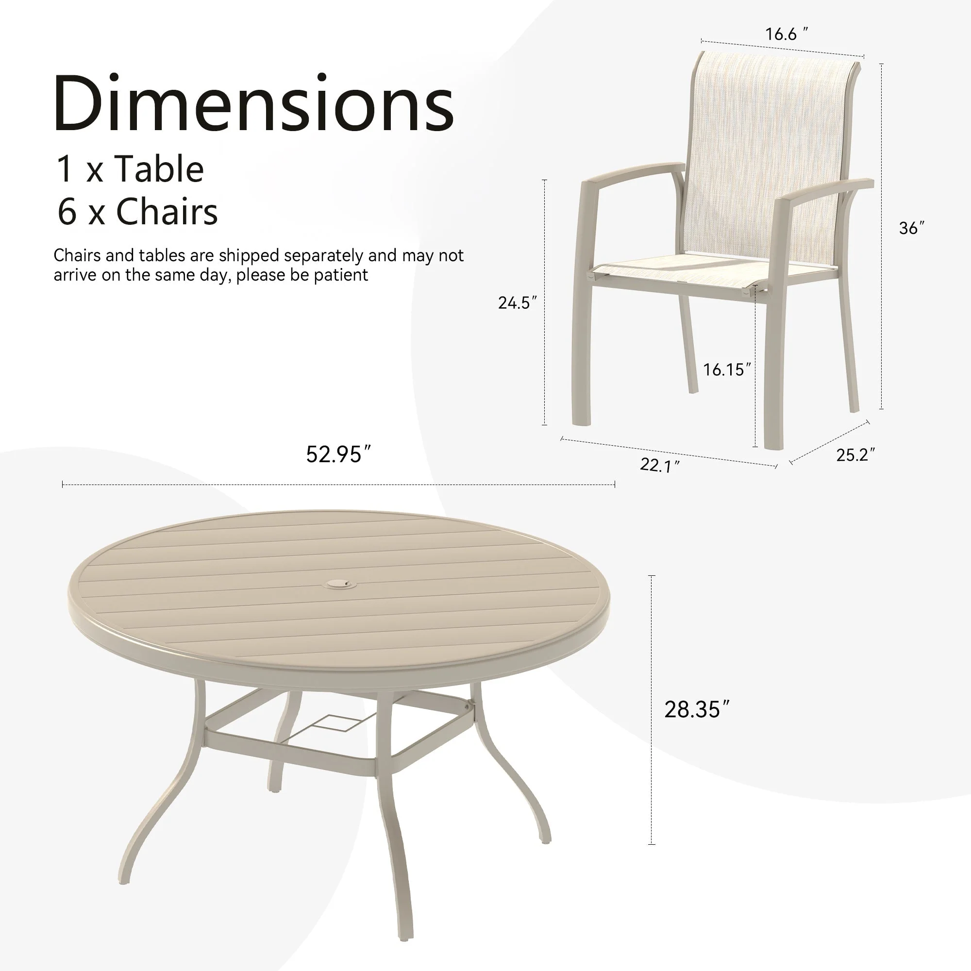 7 Pieces Patio Dining Set - Image 2
