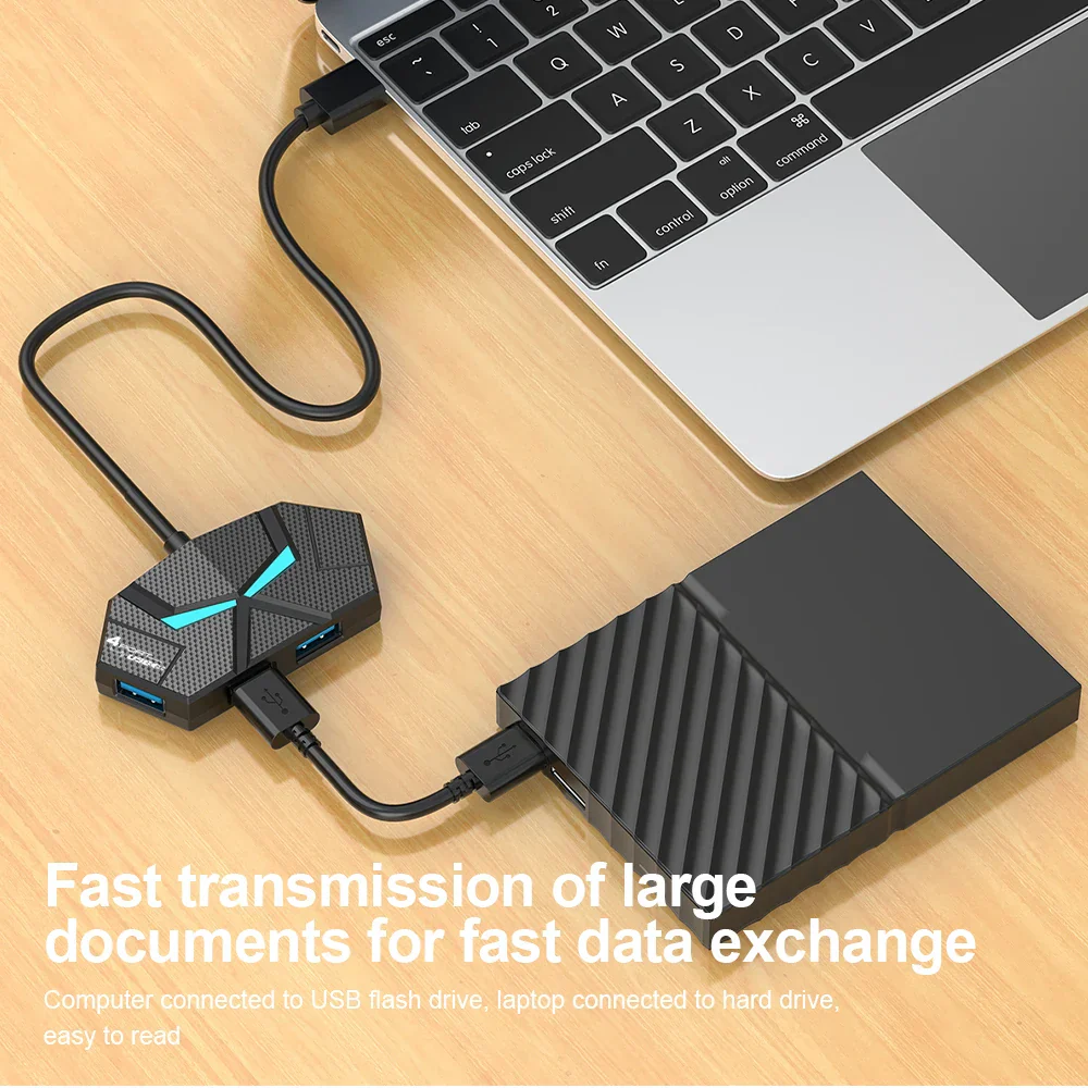 7 Port USB 3.0 Hub Powered USB Splitter 5Gbps PD Dock for Laptop PC - Image 3