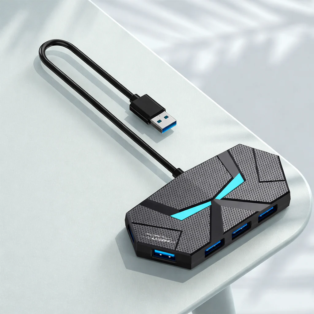 7 Port USB 3.0 Hub Powered USB Splitter 5Gbps PD Dock for Laptop PC - Image 8