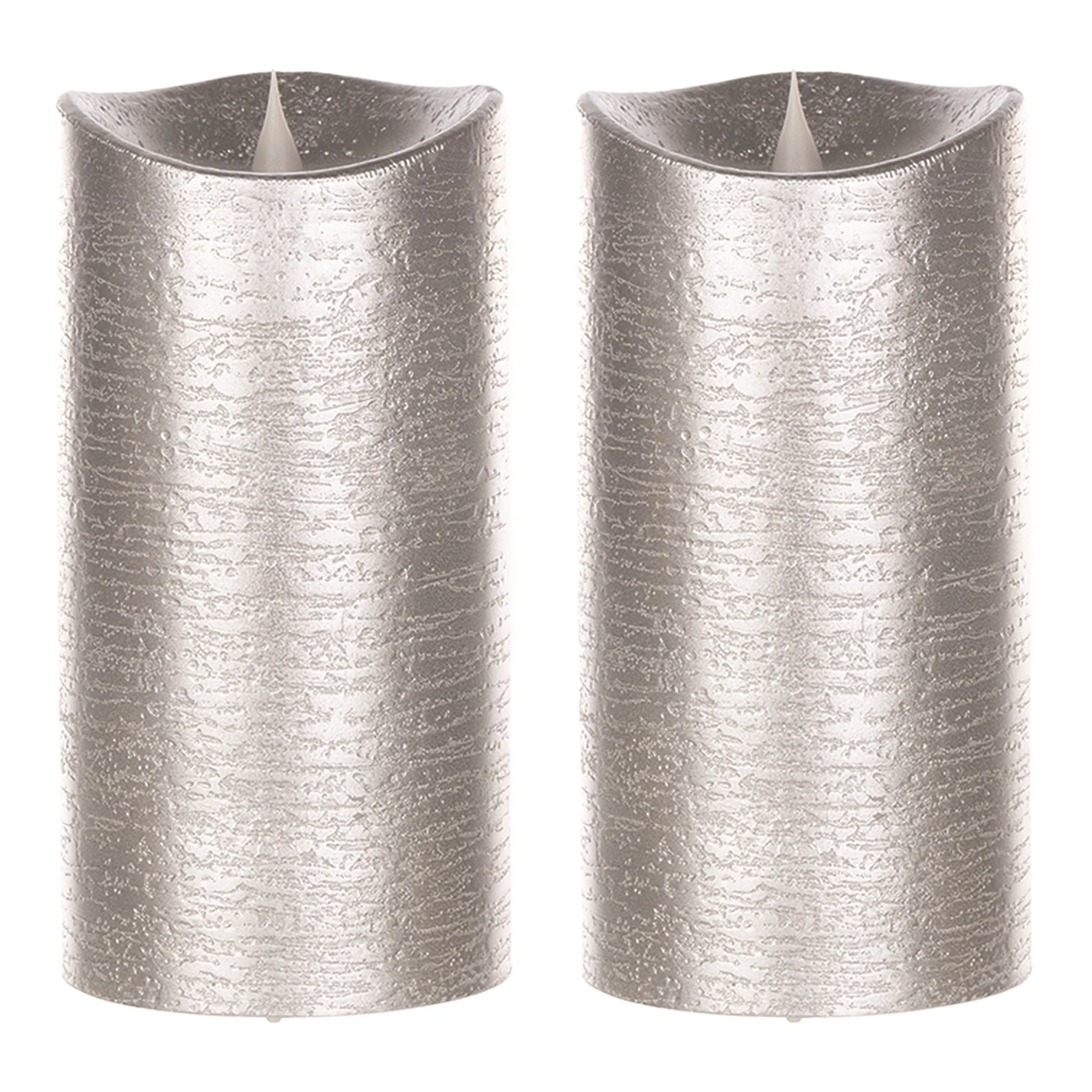 7" Silver Simplux Designer LED Candle with remote (Set of 2) - Image 2