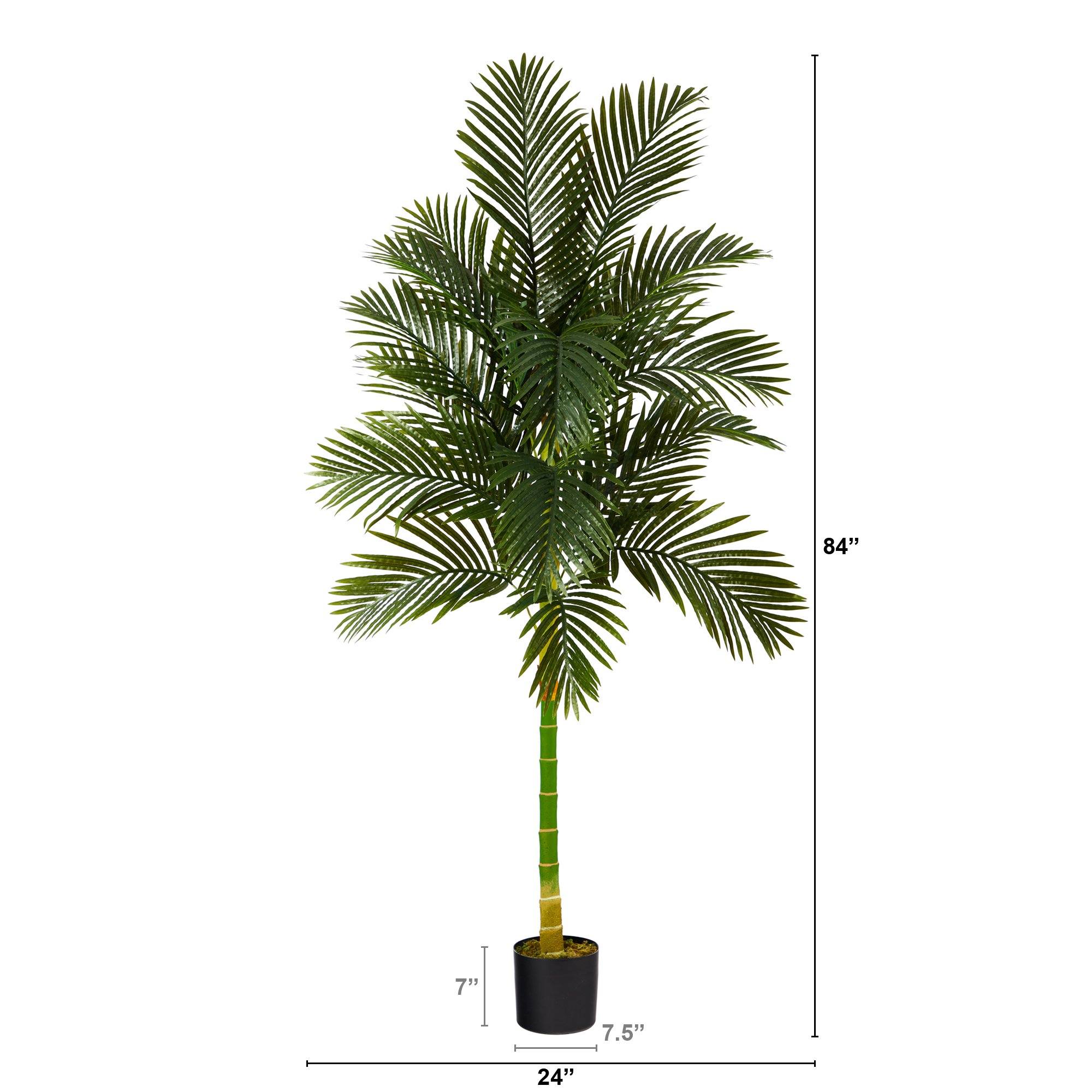 7’ Single Stalk Golden Cane Artificial Palm Tree - Image 4