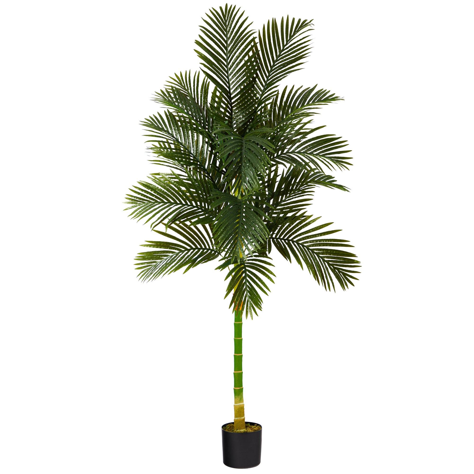 7’ Single Stalk Golden Cane Artificial Palm Tree - Image 5