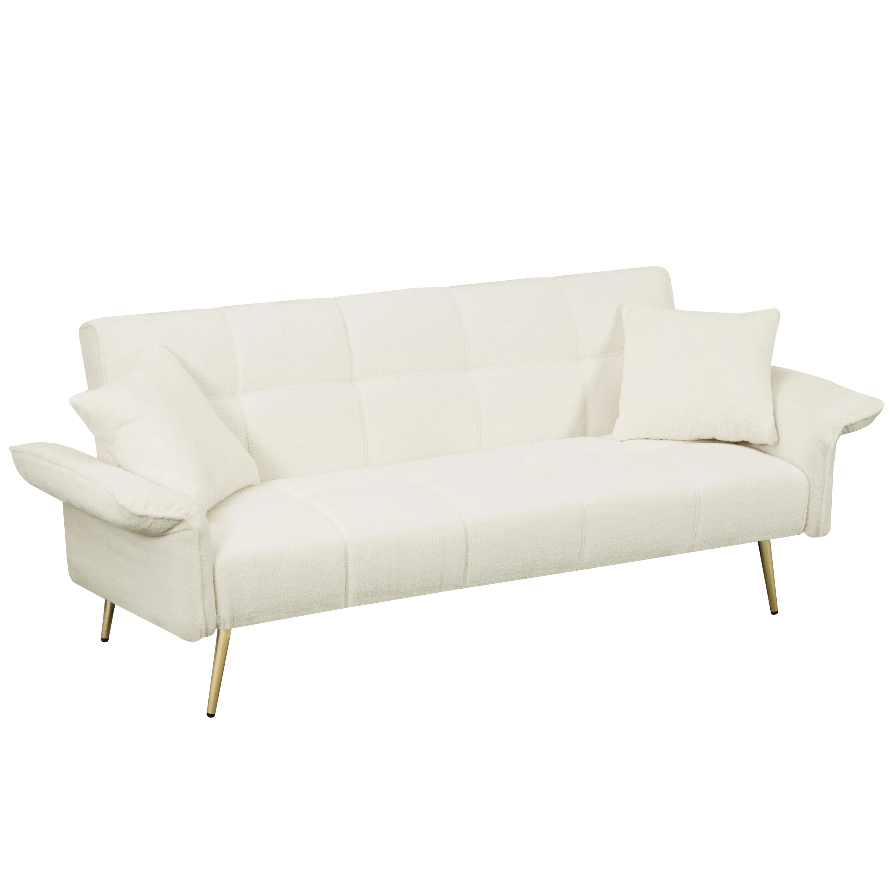 70.1" Futon Sofa Bed Convertible Double Sofa Bed with Folding Armrests - Image 12