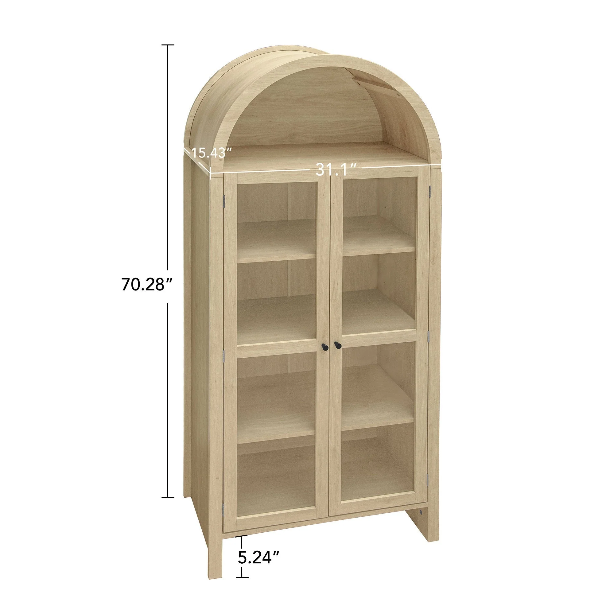 70.28" Tall Arched Kitchen Pantry Cabinet - Image 3