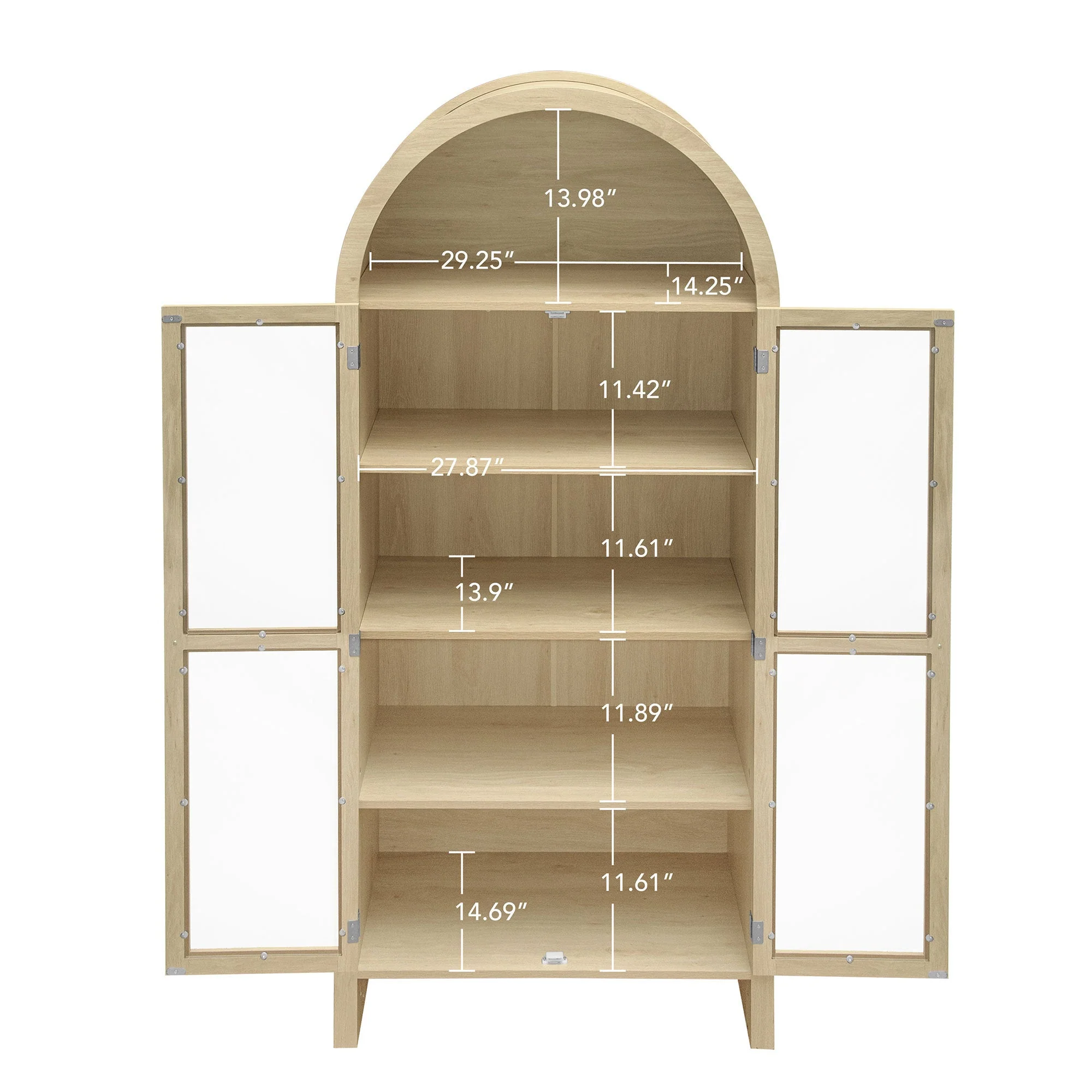 70.28" Tall Arched Kitchen Pantry Cabinet - Image 6