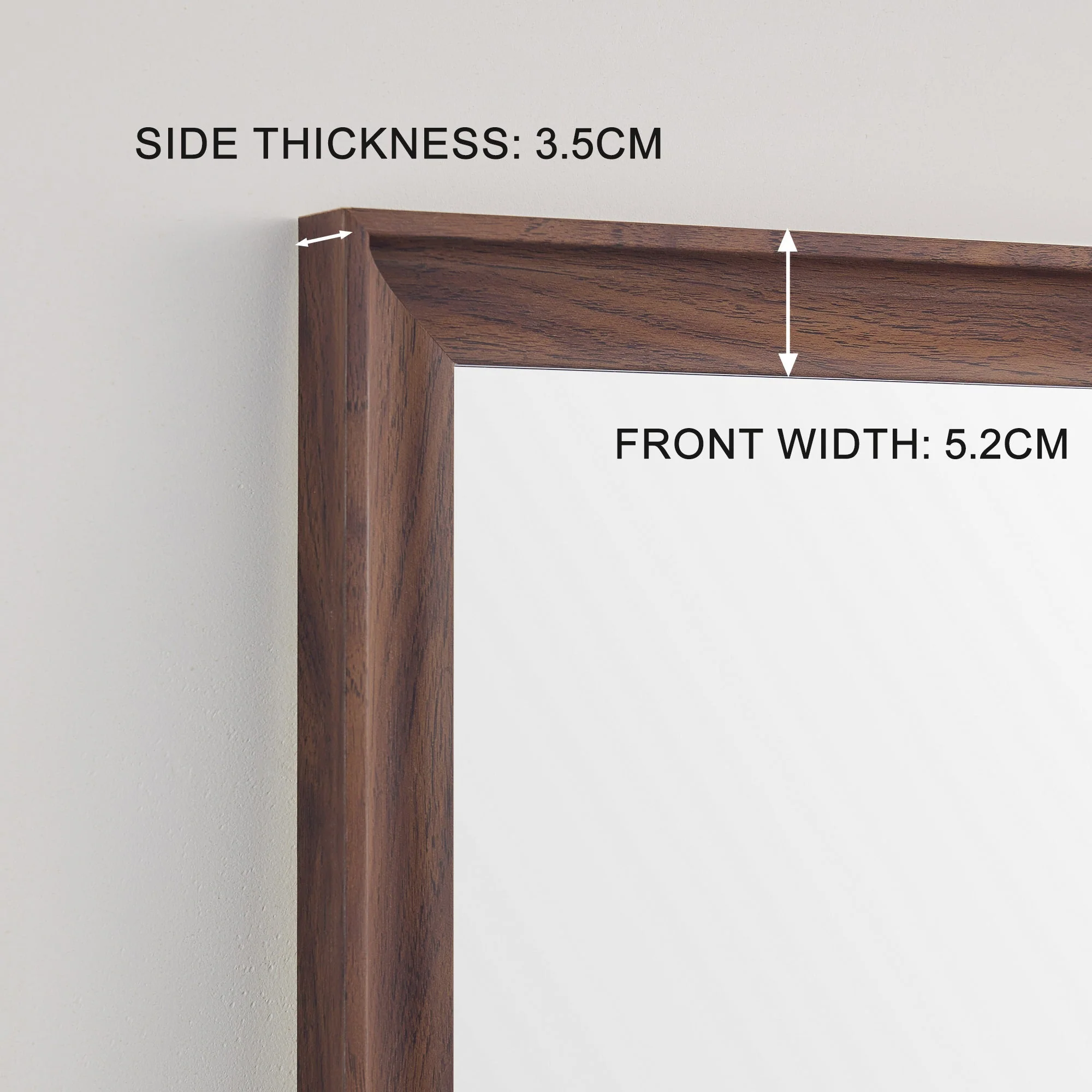 70*32 inch Full-Body Floor Mirror with Artificial Wood Frame in Antique Brown, Elegant Design for Bedrooms, Salons, and Clothing Stores - Image 8