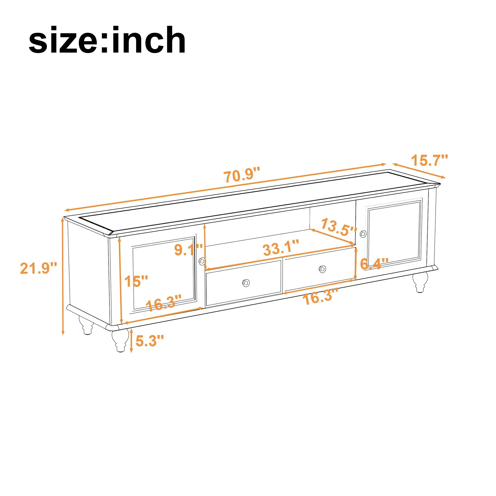 70.9'' Modern TV Stand for TVs up to 80 Inches - Image 3