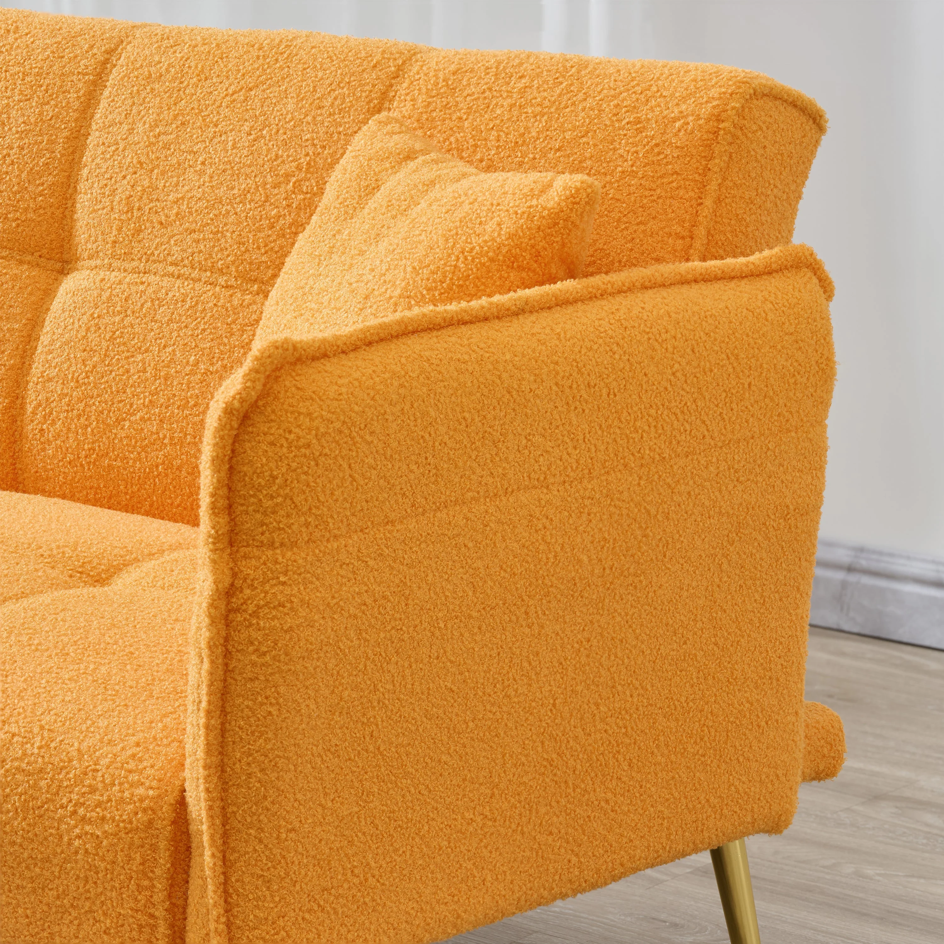 70-Inch Teddy Fleece Sofabed with Adjustable Arms and Backrest - Image 12