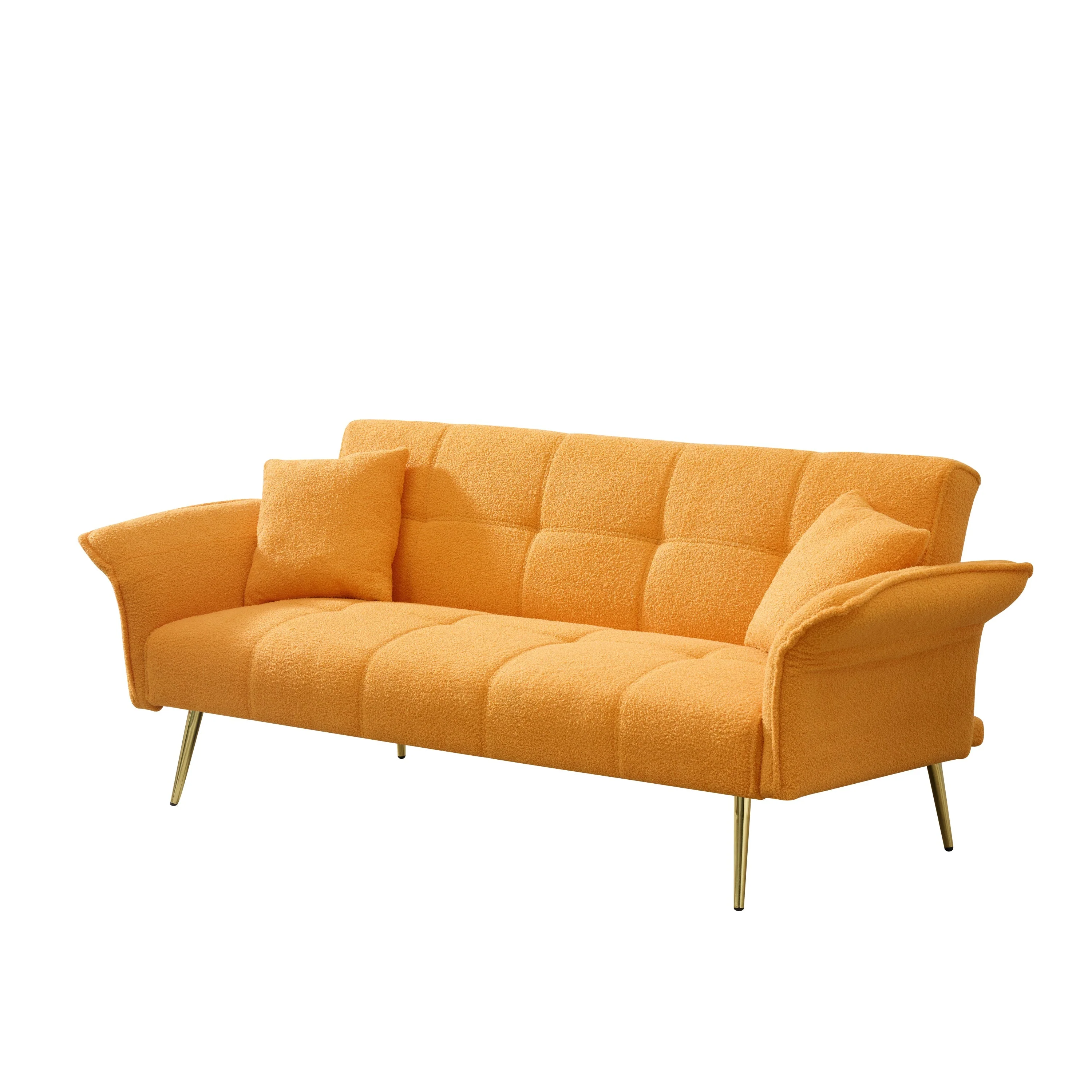 70-Inch Teddy Fleece Sofabed with Adjustable Arms and Backrest - Image 13