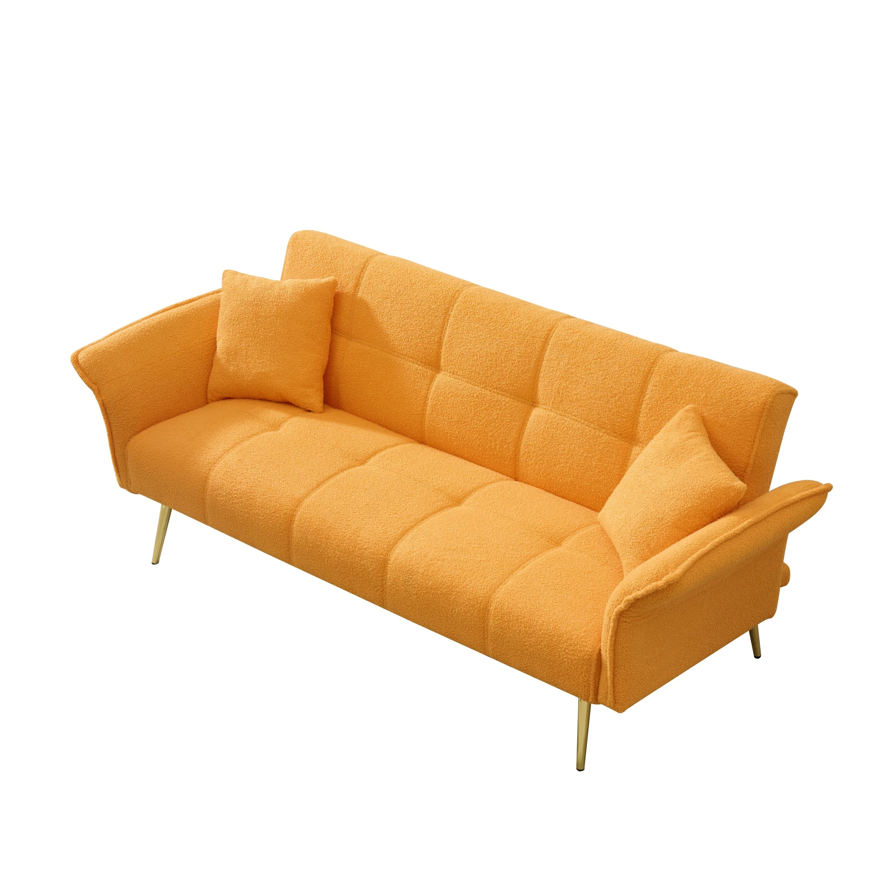70-Inch Teddy Fleece Sofabed with Adjustable Arms and Backrest - Image 18