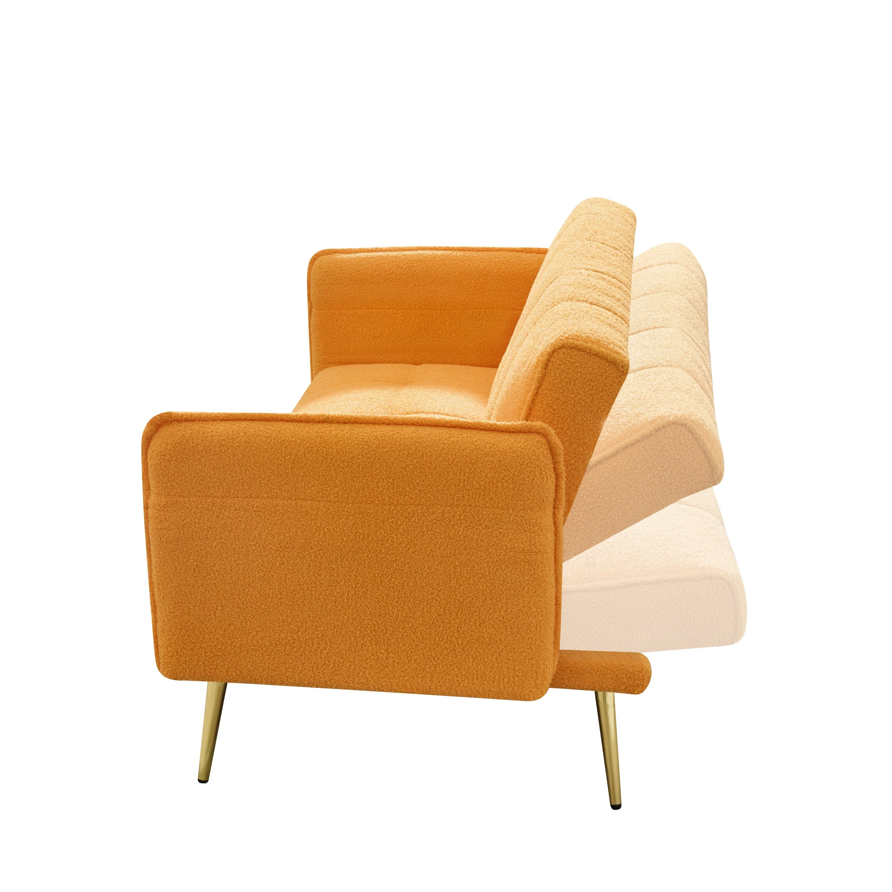 70-Inch Teddy Fleece Sofabed with Adjustable Arms and Backrest - Image 22