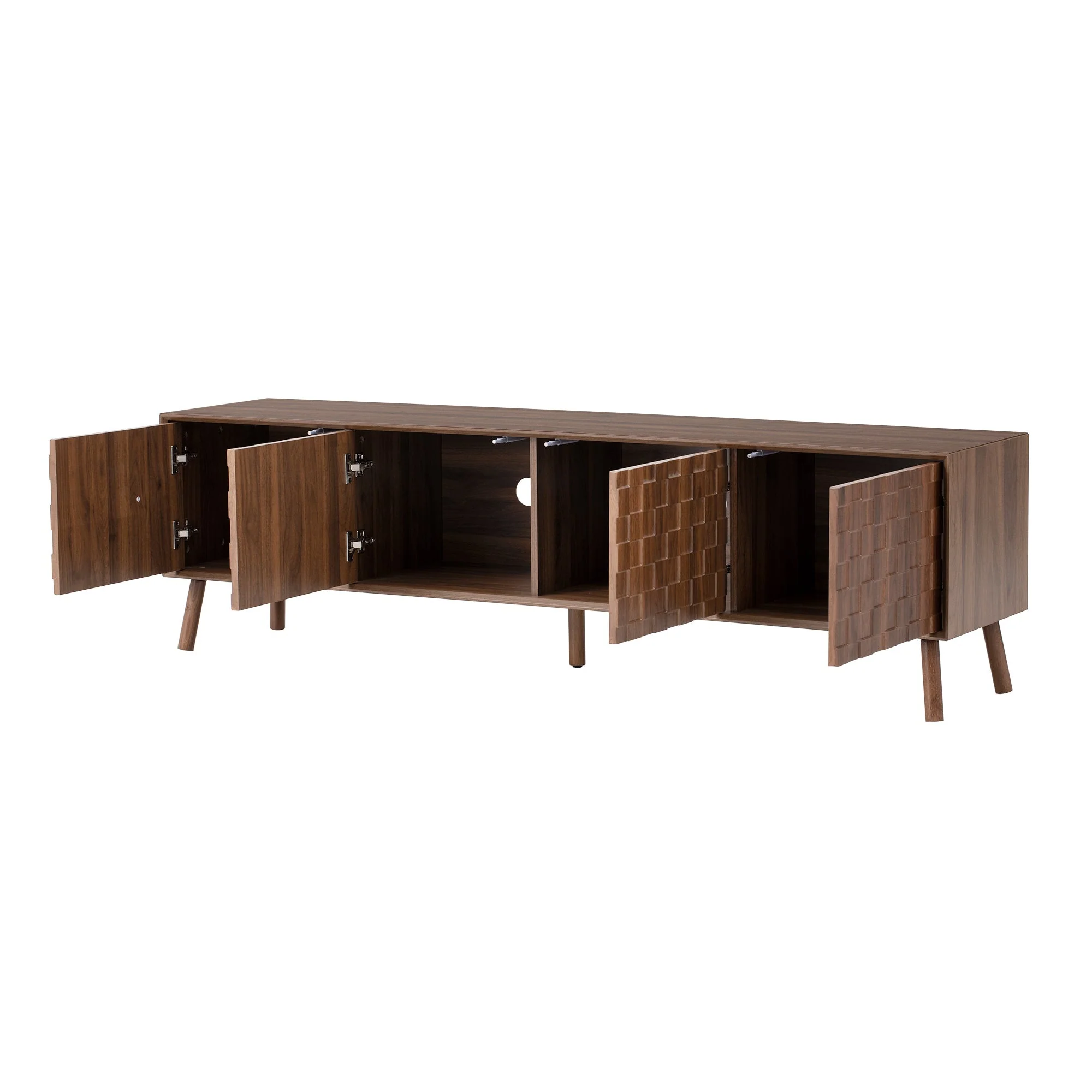 70inch Modern TV Stand for TVs up to 80 Inches with Walnut Legs - Image 13