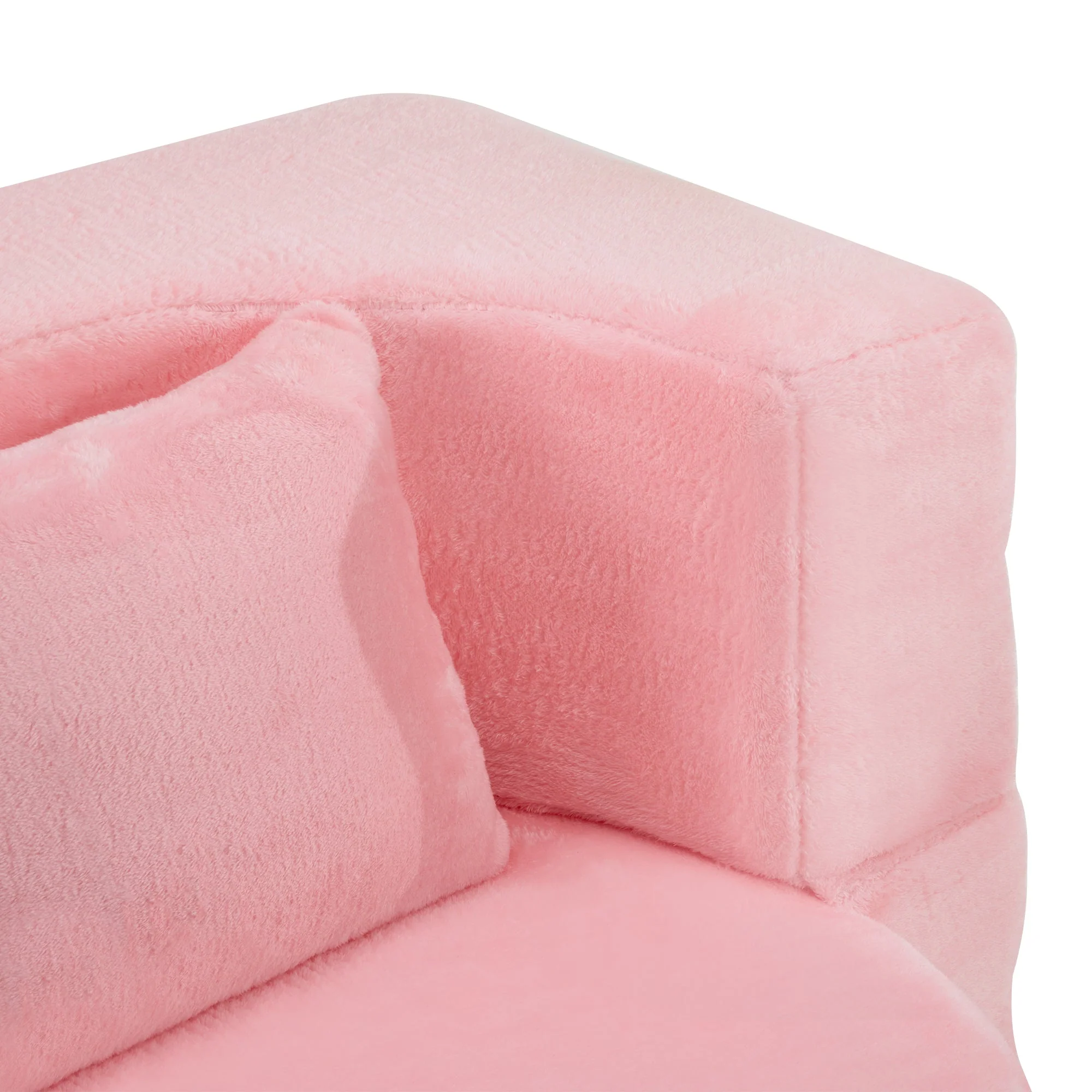 71-Inch Folding Sofa Bed in Pink Chenille with High-Density Foam - Image 34