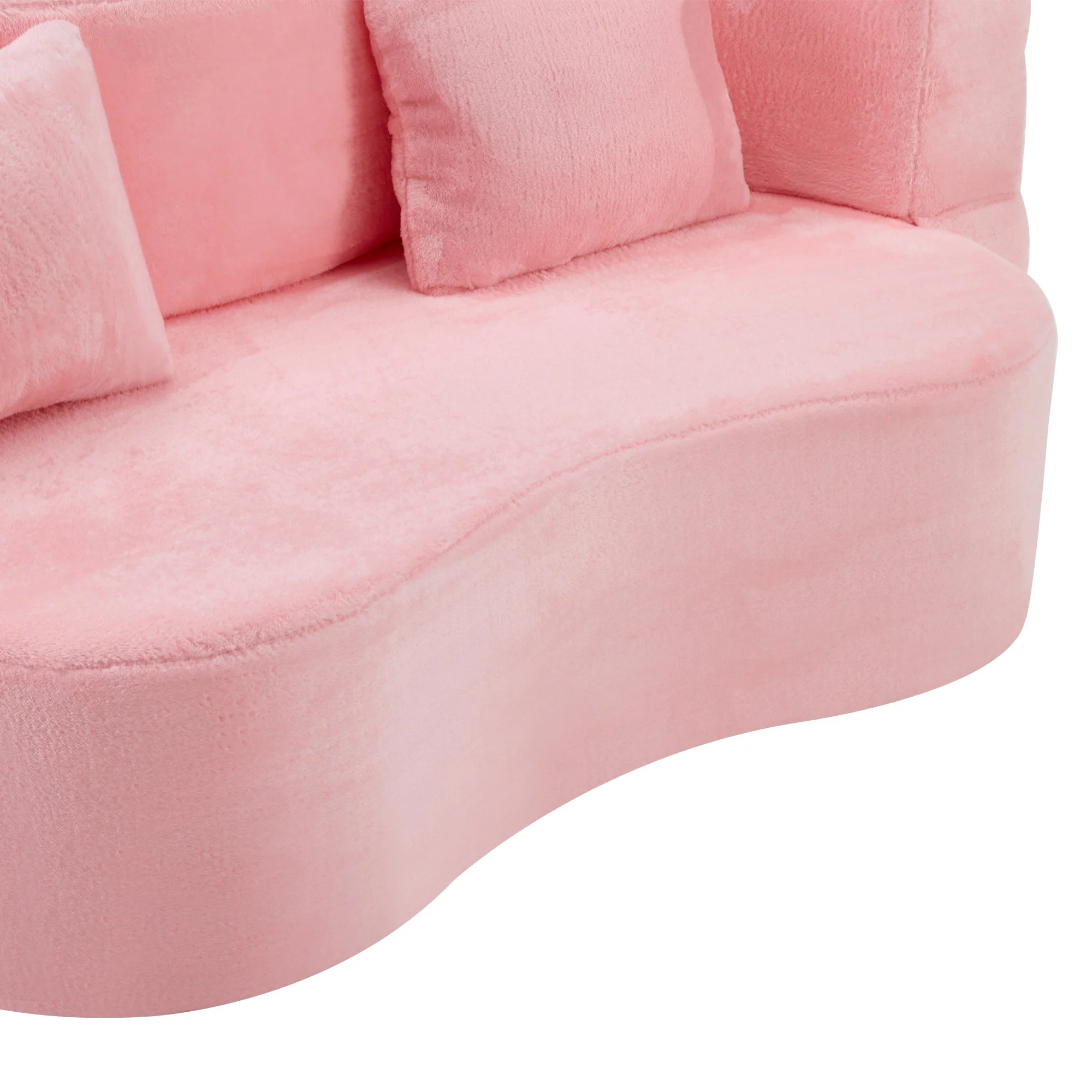71-Inch Folding Sofa Bed in Pink Chenille with High-Density Foam - Image 35