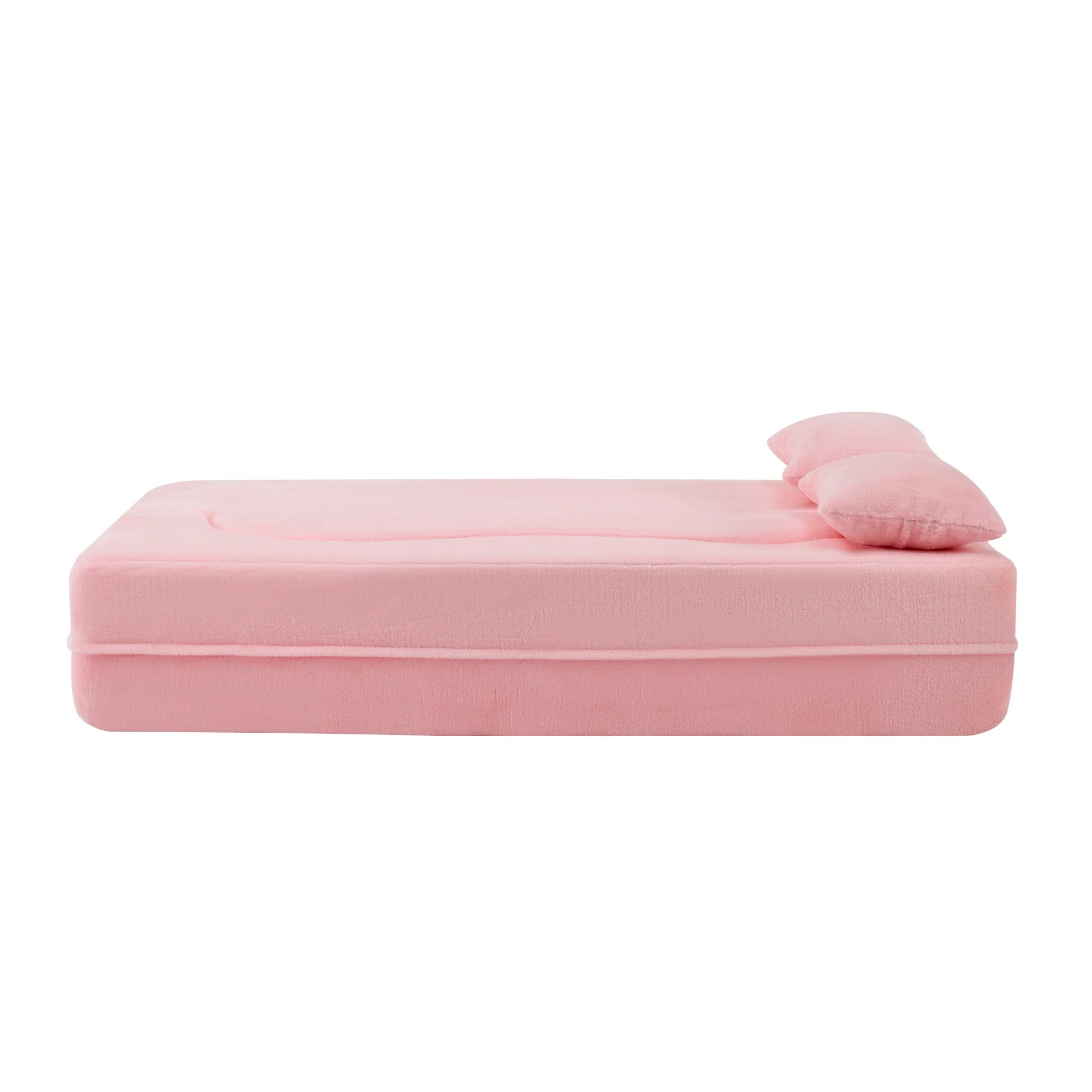 71-Inch Folding Sofa Bed in Pink Chenille with High-Density Foam - Image 37