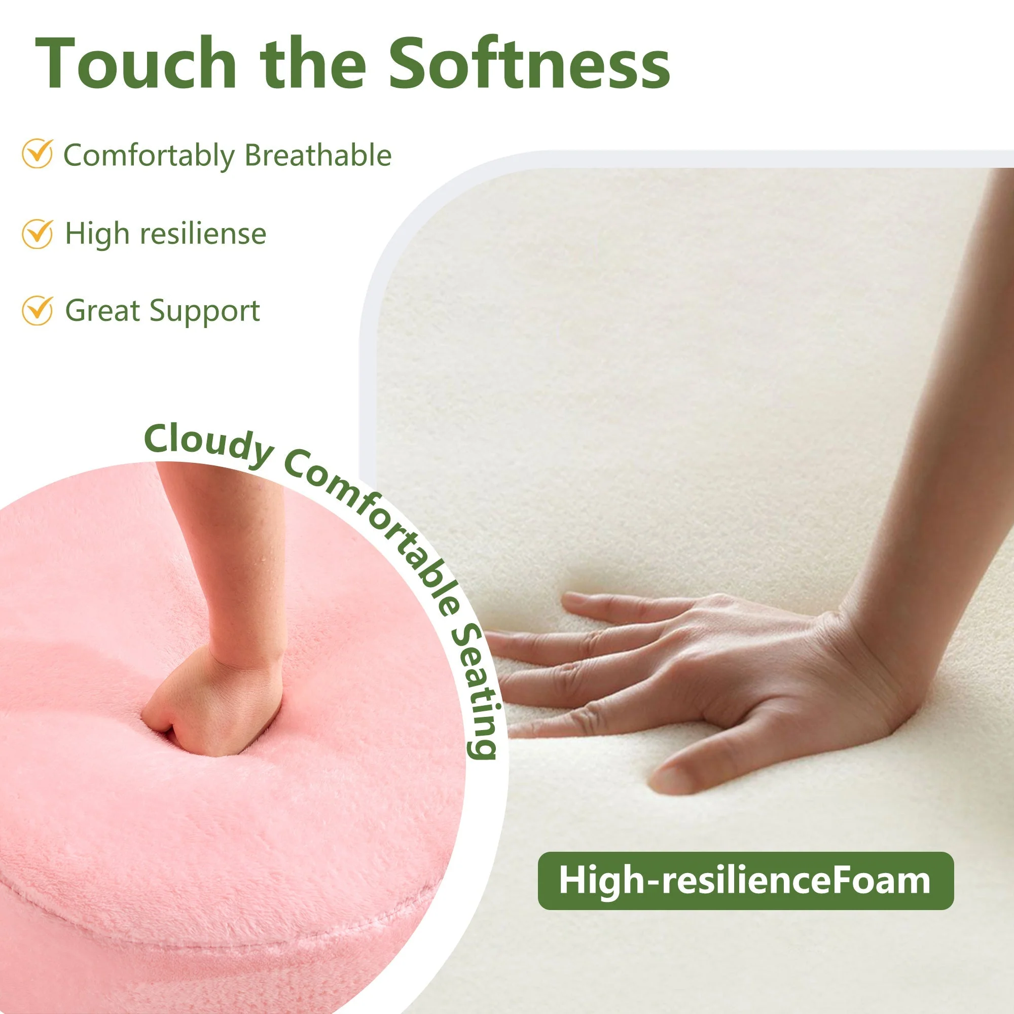 71-Inch Folding Sofa Bed in Pink Chenille with High-Density Foam - Image 5